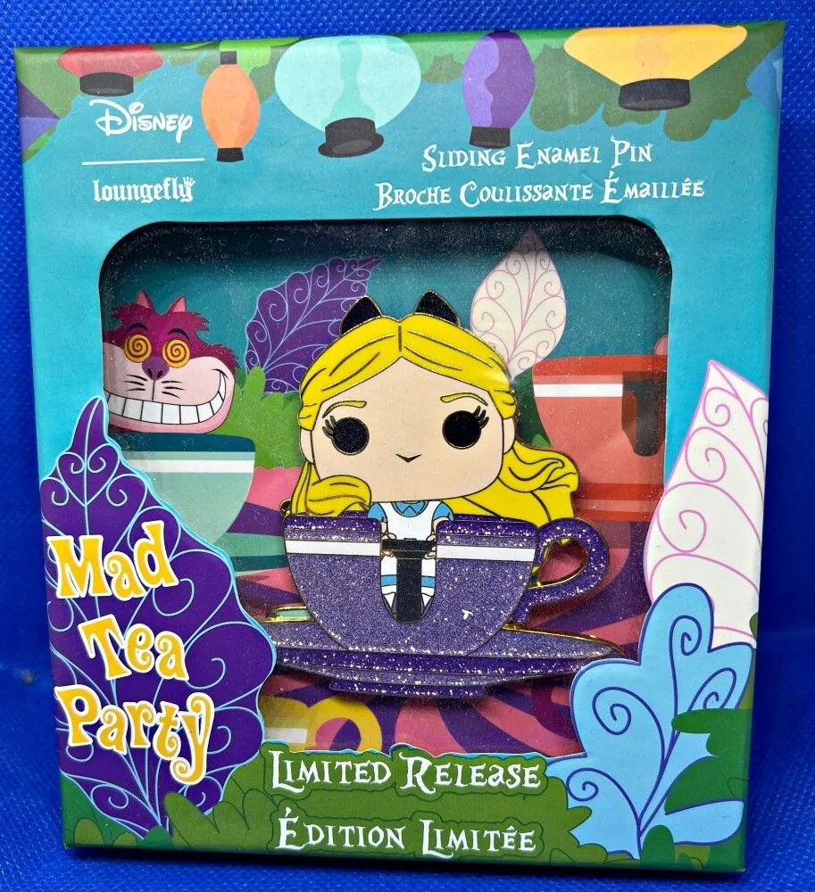 Product image for Alice In Wonderland Mad Tea Party Loungefly Sliding Enamel LR Pin