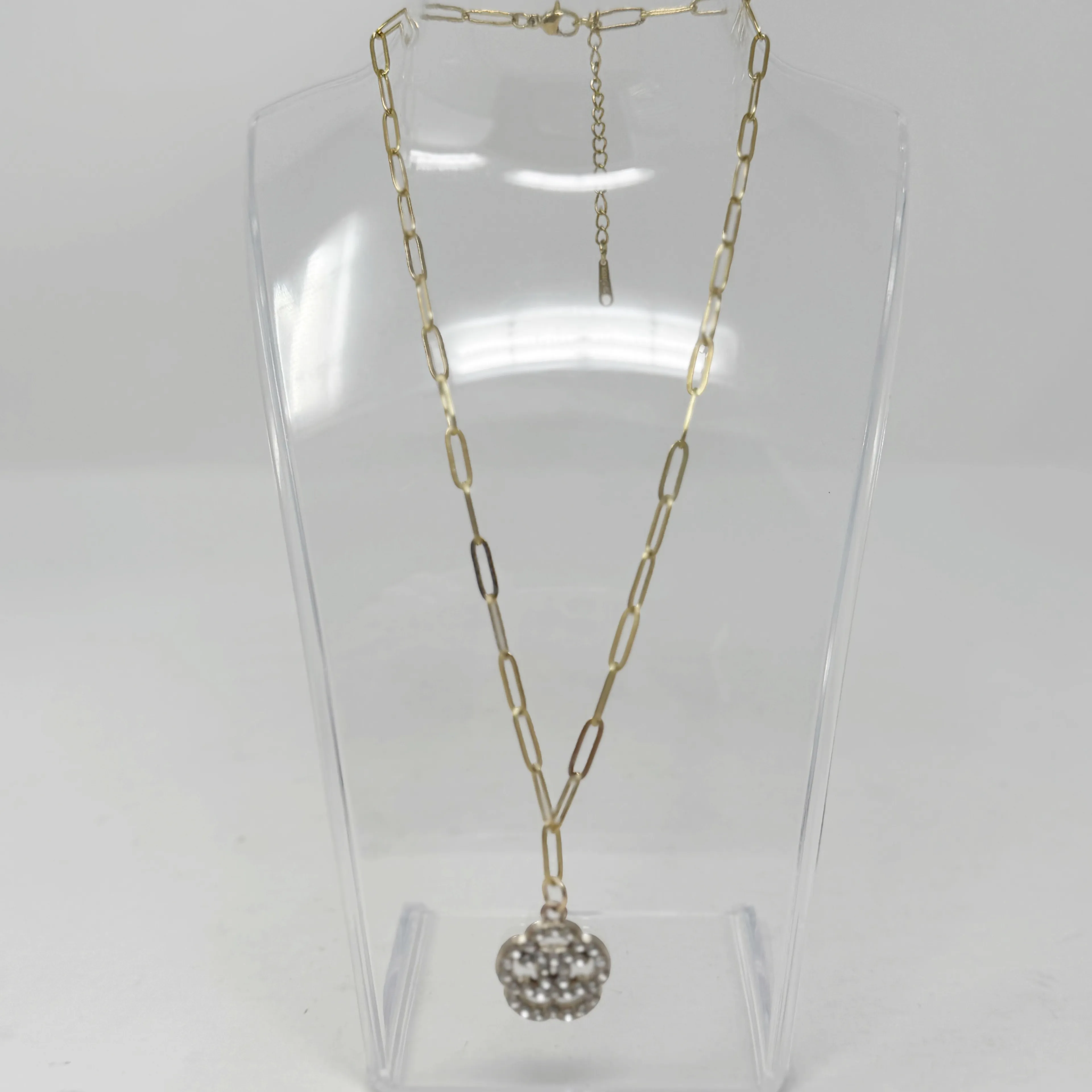 Product image for CHANEL Upcycled Rhinestone Flower Necklace