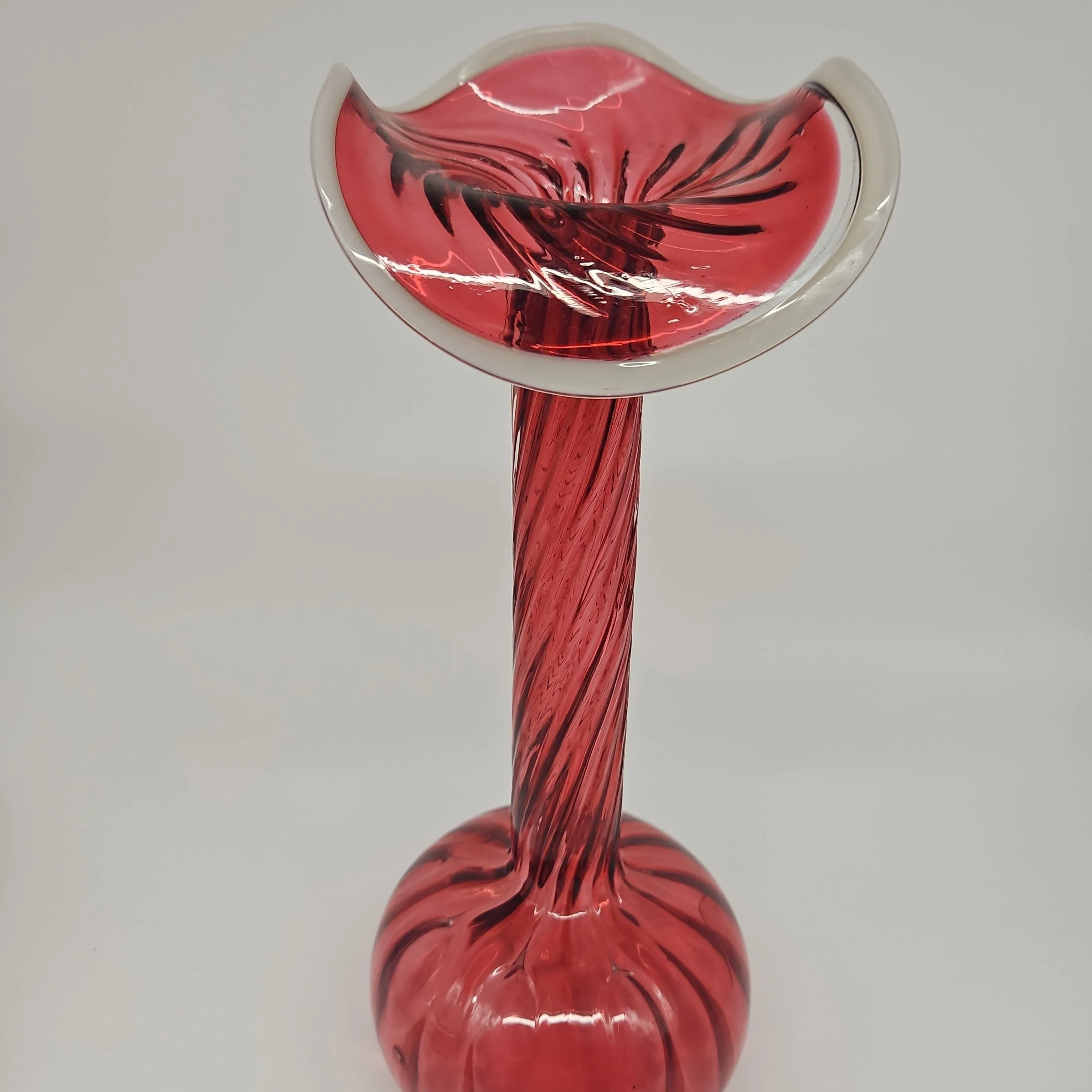 Product image for Cranberry Jack In The Pulpit Art Glass Vase
