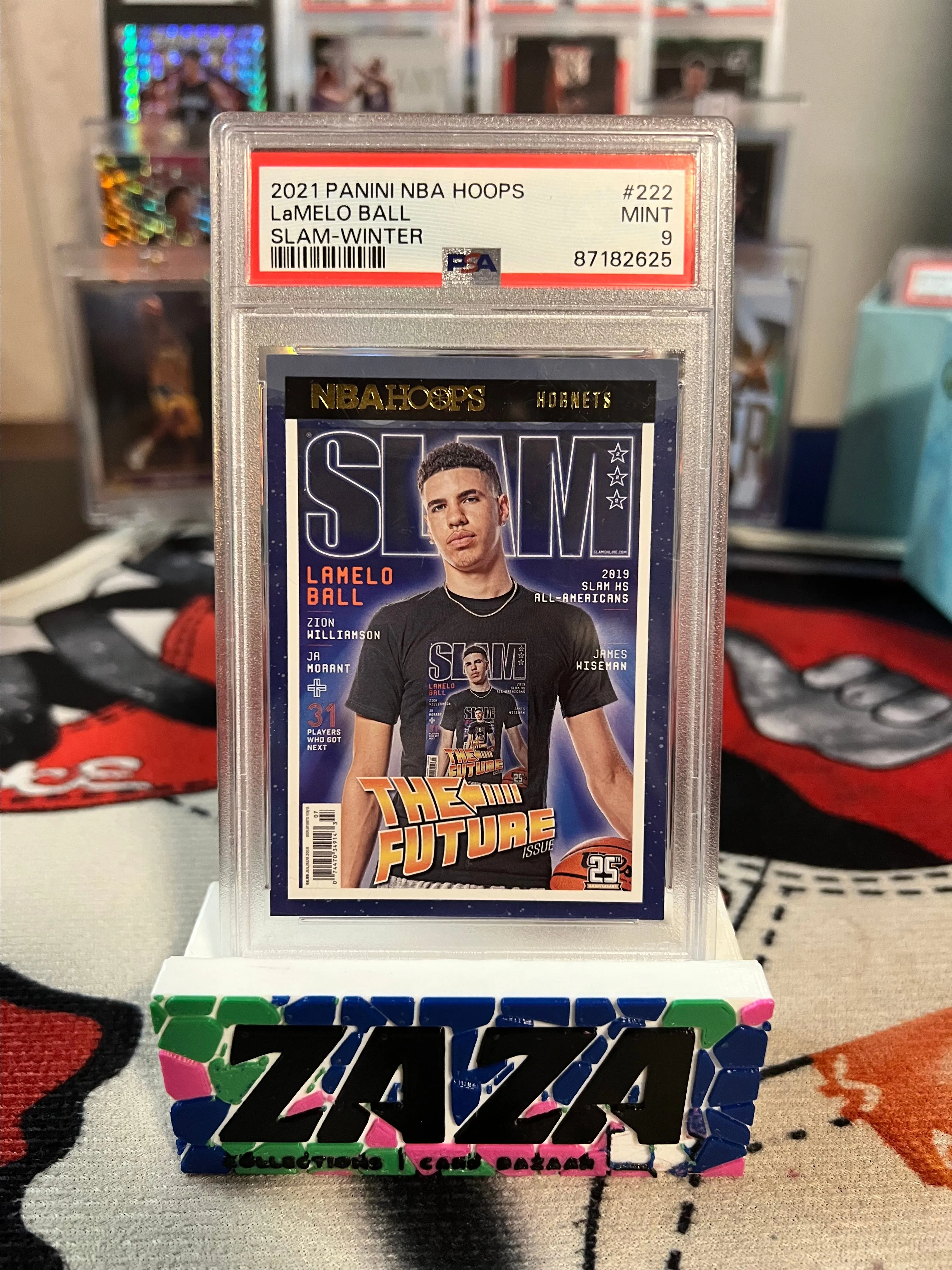 Product image for 2021 Panini NBA Hoops LaMelo Ball Slam-Winter #222 PSA Mint 9!