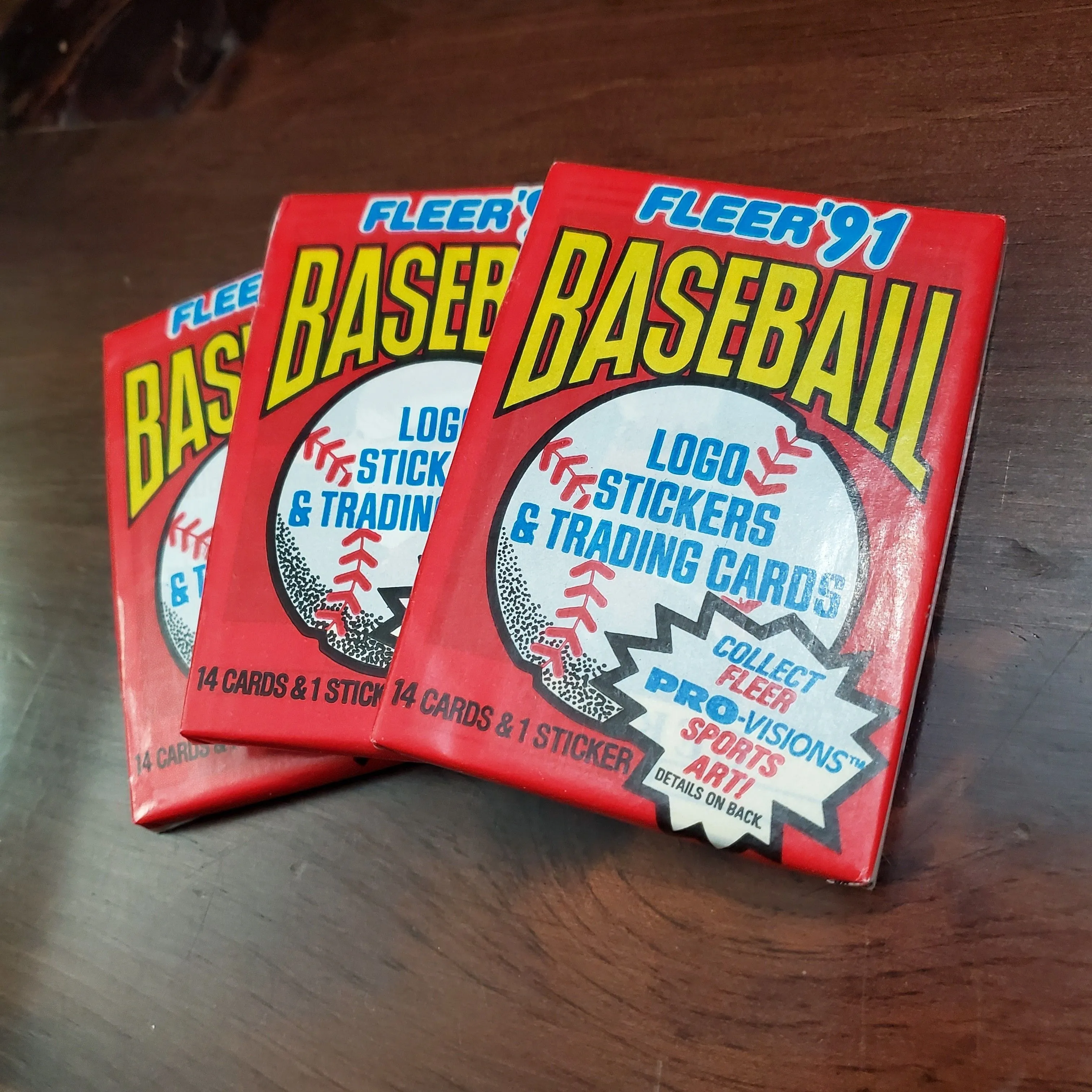 Product image for 3 packs 1991 Fleer