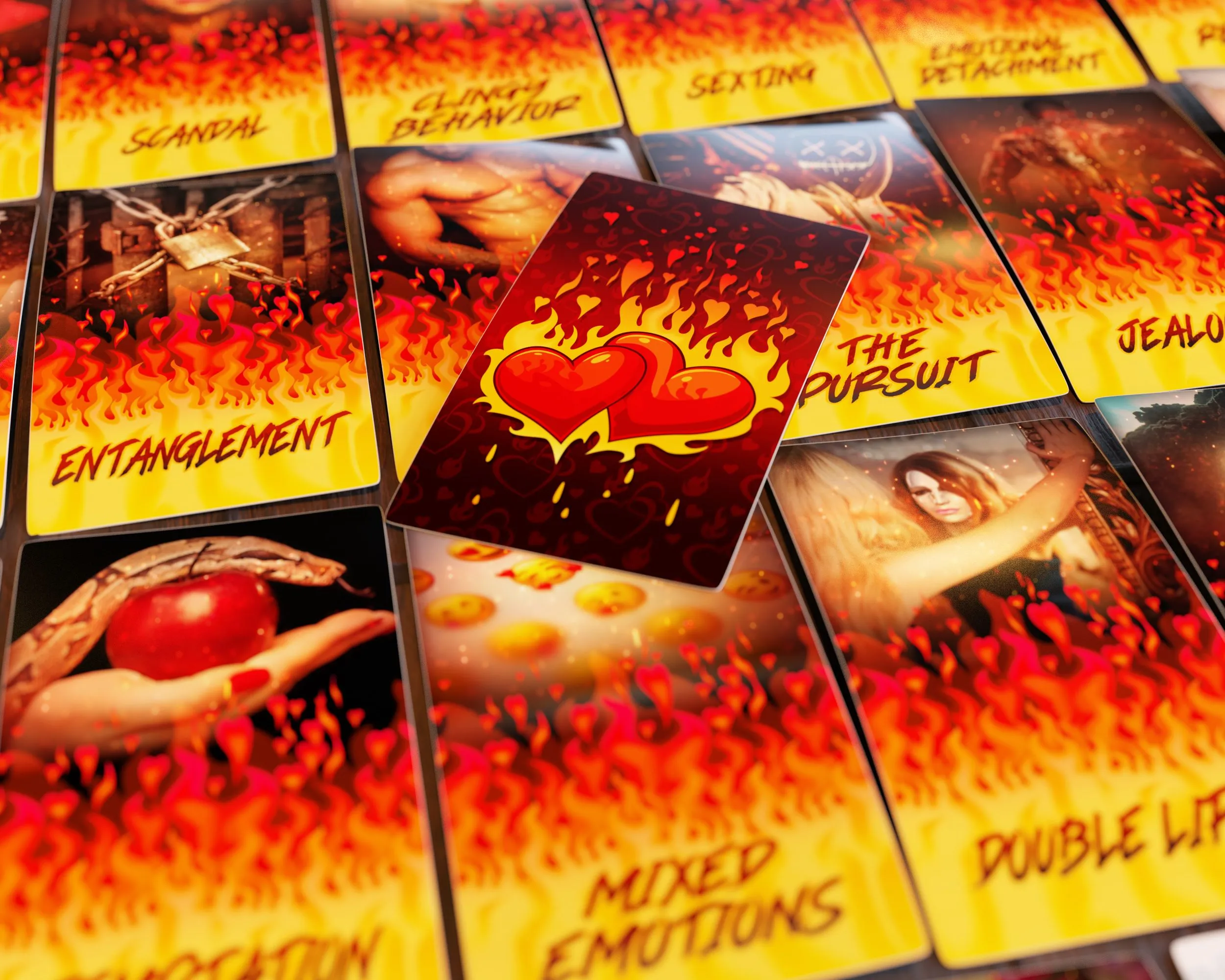 Product image for Flaming Hot Love Oracle Deck | Twin Flames | Spill The Tea | Love Messages | No Contact | 53 Cards | Free PDF | NEW