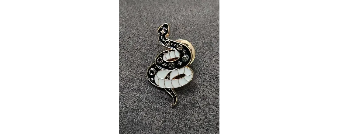 Product image for Black & White Snake Enamel Pin  