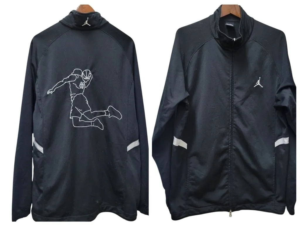 Product image for Nike Air Jordan Full-Zip Jacket Black White Size Large
