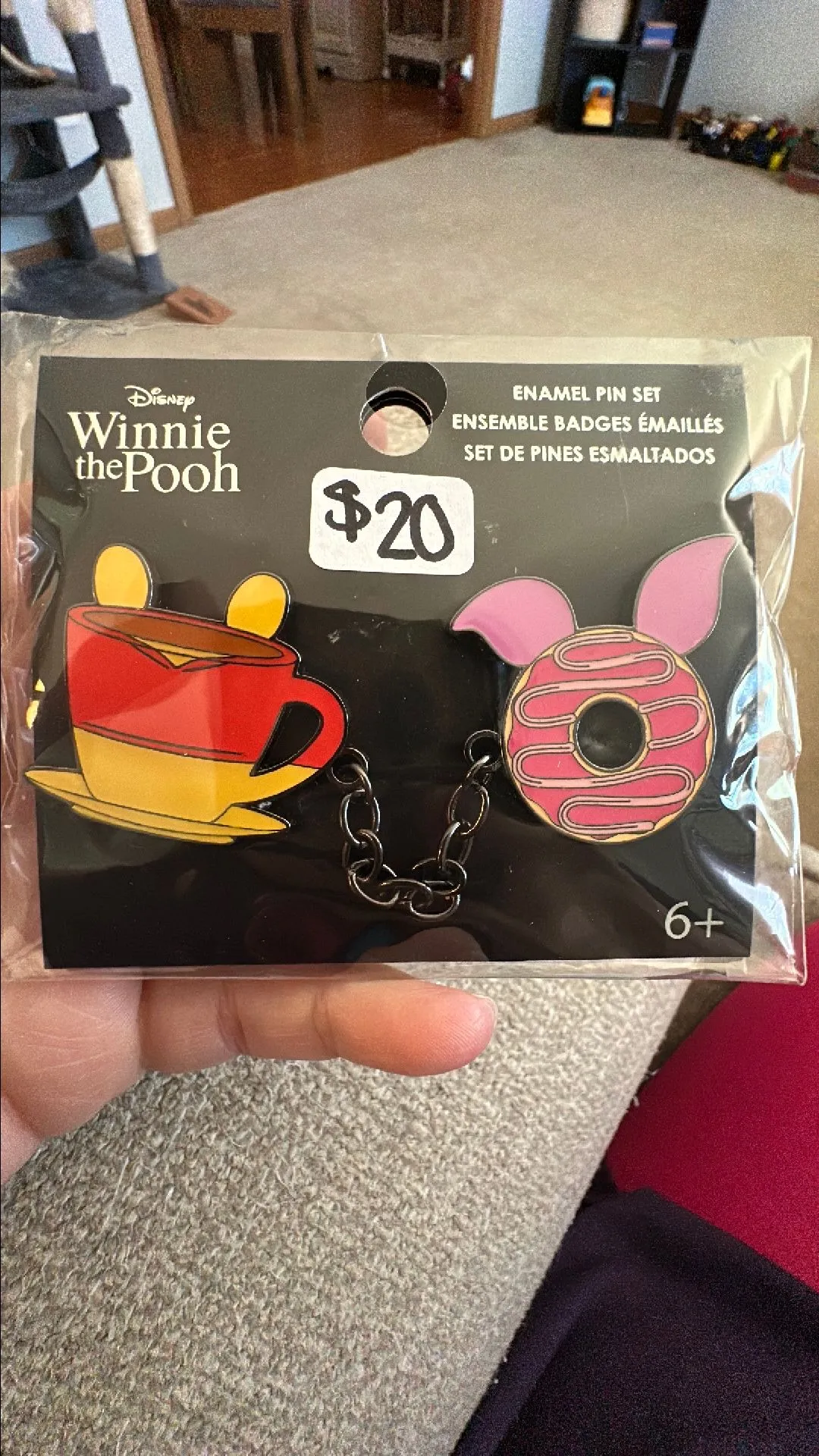 Product image for Pooh and Piglet Coffee and Donut Pin Set