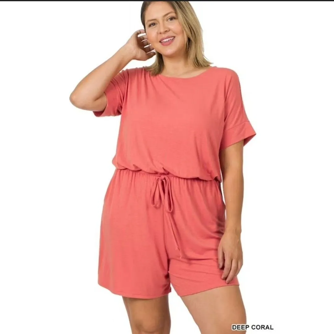 Product image for NWOT Boutique Zenana Coral Soft Romper