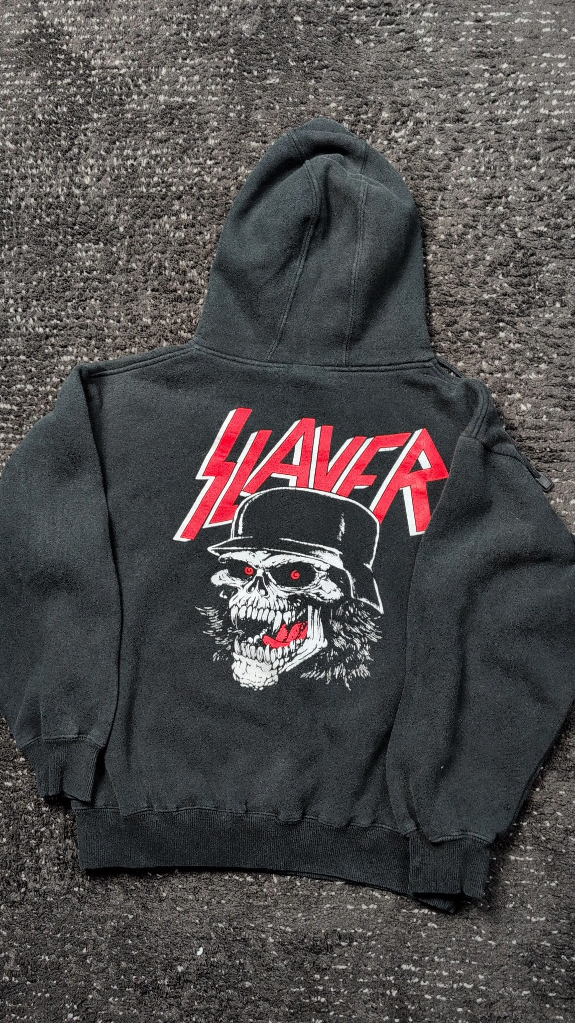 Product image for 90s Slayer Skull Thrash Metal Hoodie Medium 