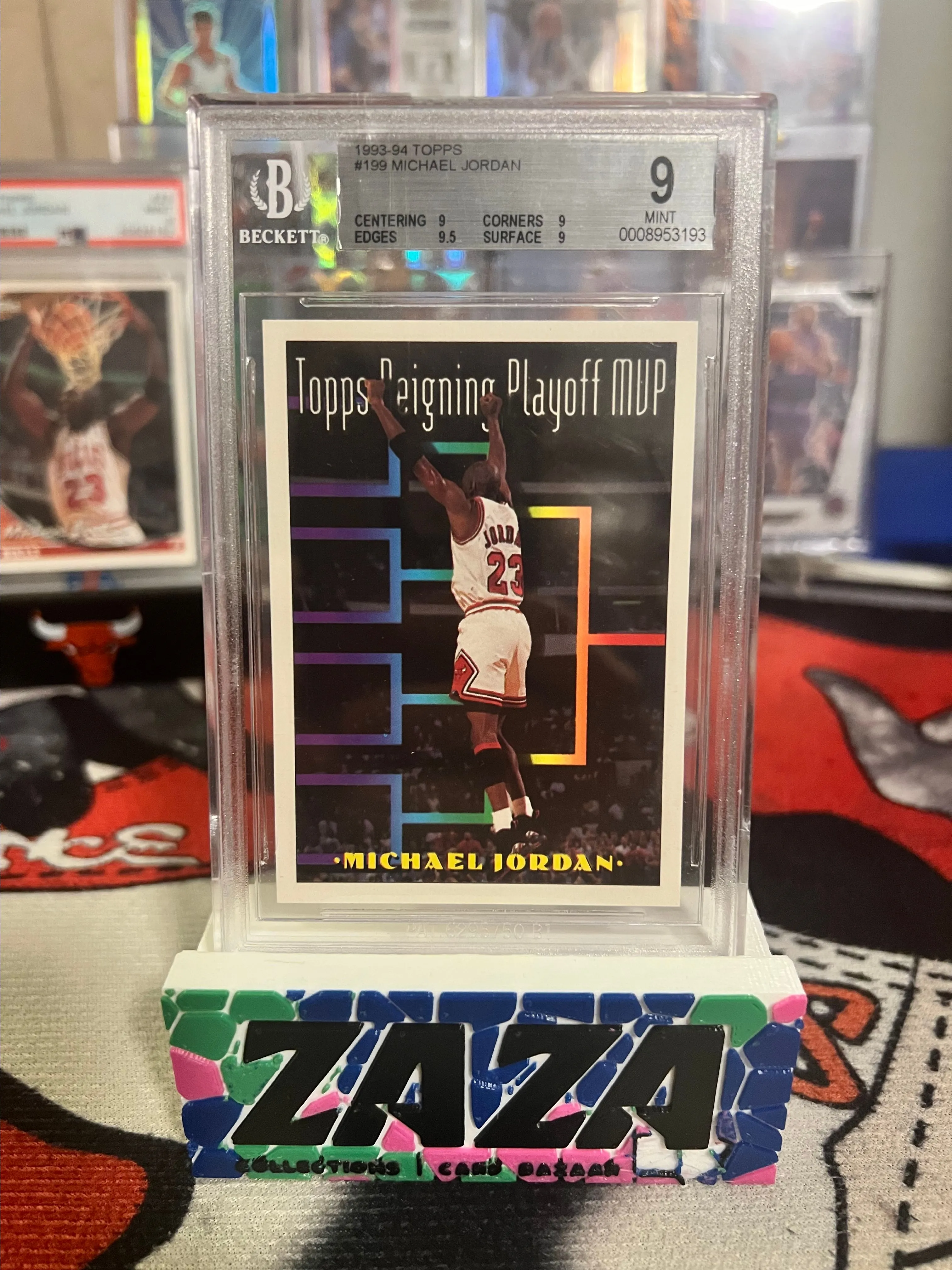 Product image for Michael Jordan 1993-94 Topps Reigning Playoff MVP #199 BGS 9 Mint