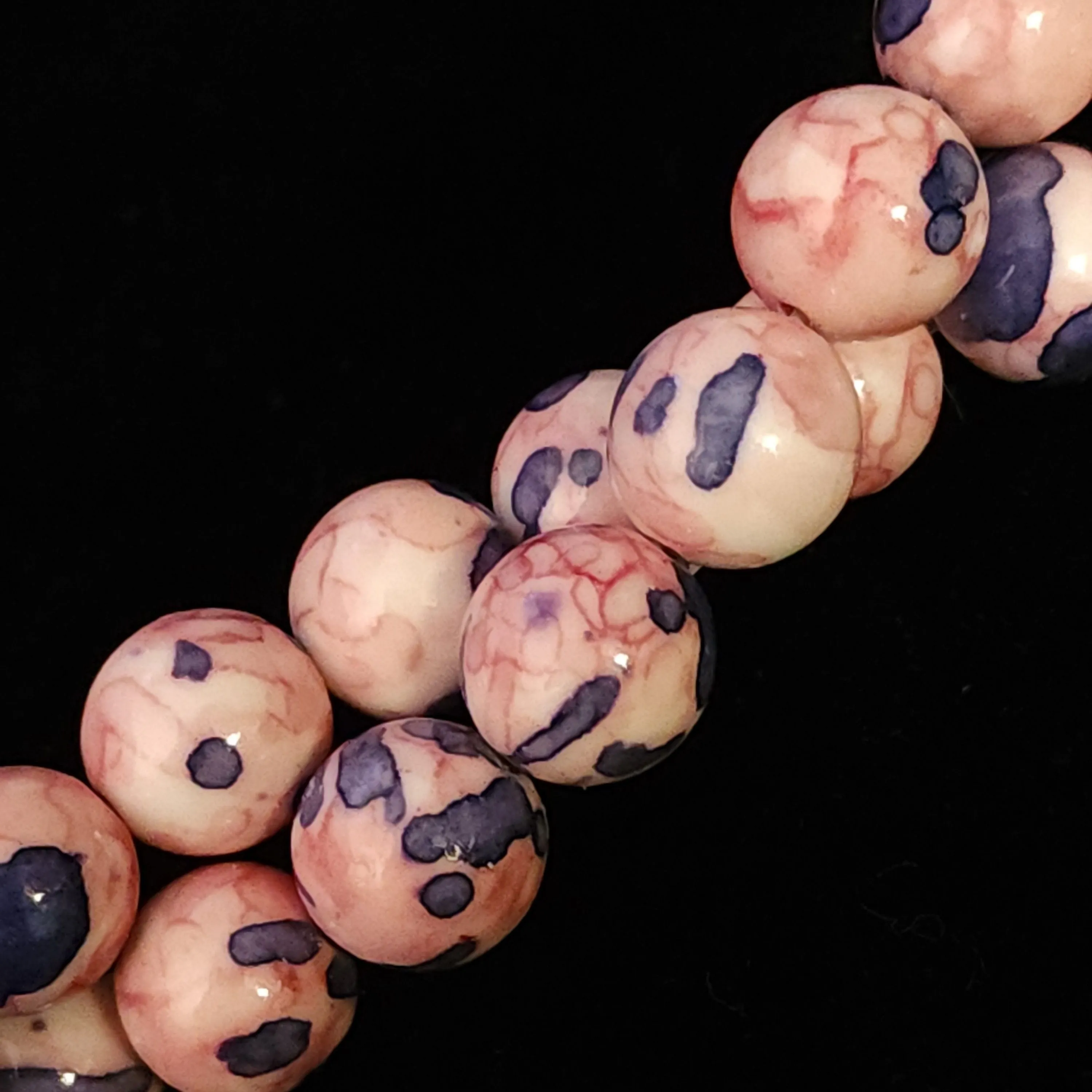 Product image for #28F: Pink/Purple Rain Flower Yuhua Stone Round,  10mm 