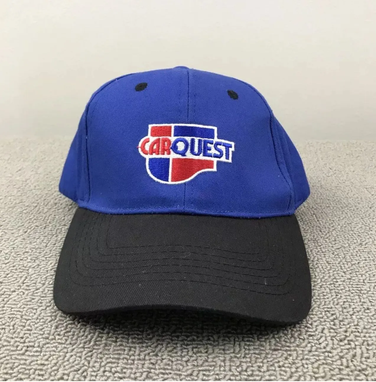 Product image for CARQUEST Hat Adult Adjustable Strapback Blue Black K Products Cap Brake Expert