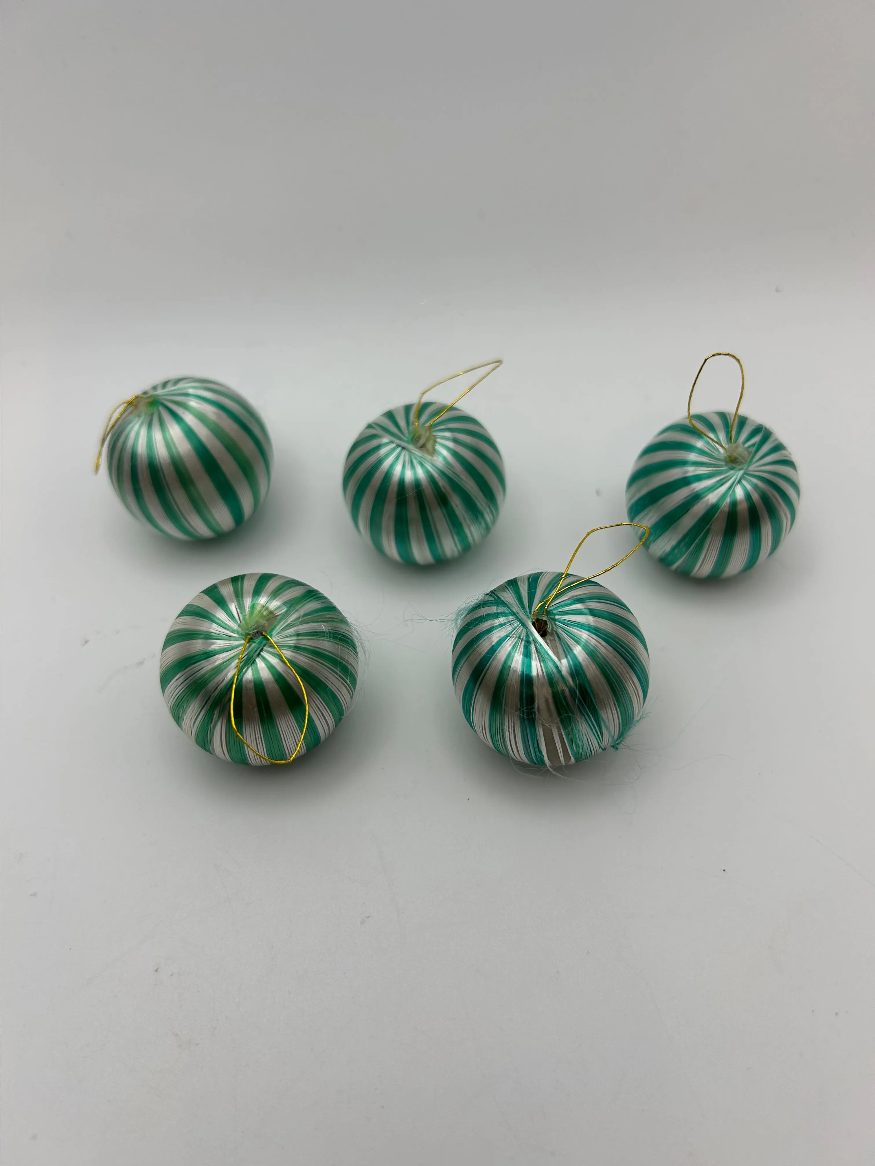 Product image for #97 Miniature Green Striped Ornament Bulbs