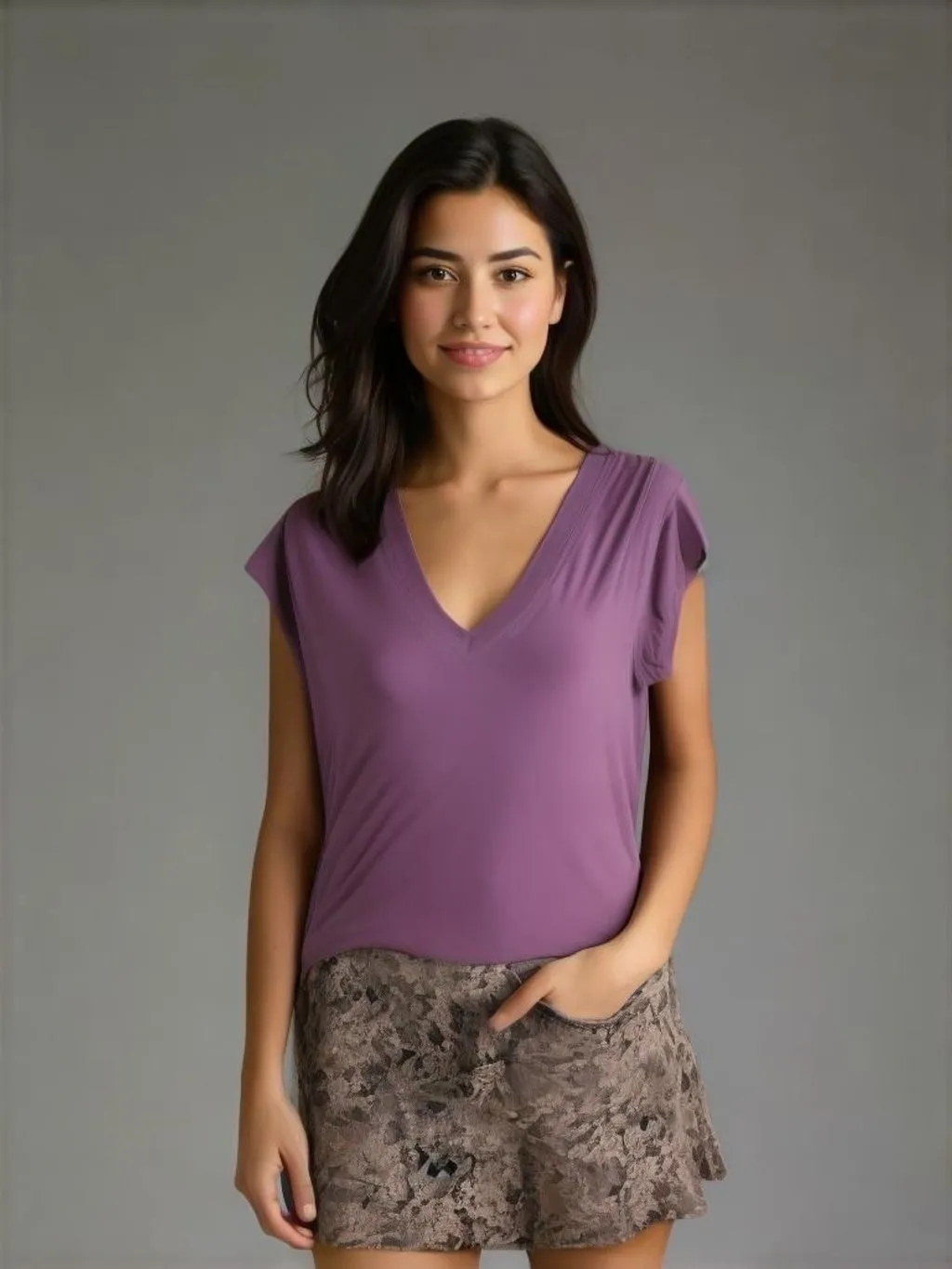 Product image for Women's Athleta Purple V-Neck T-Shirt Size M