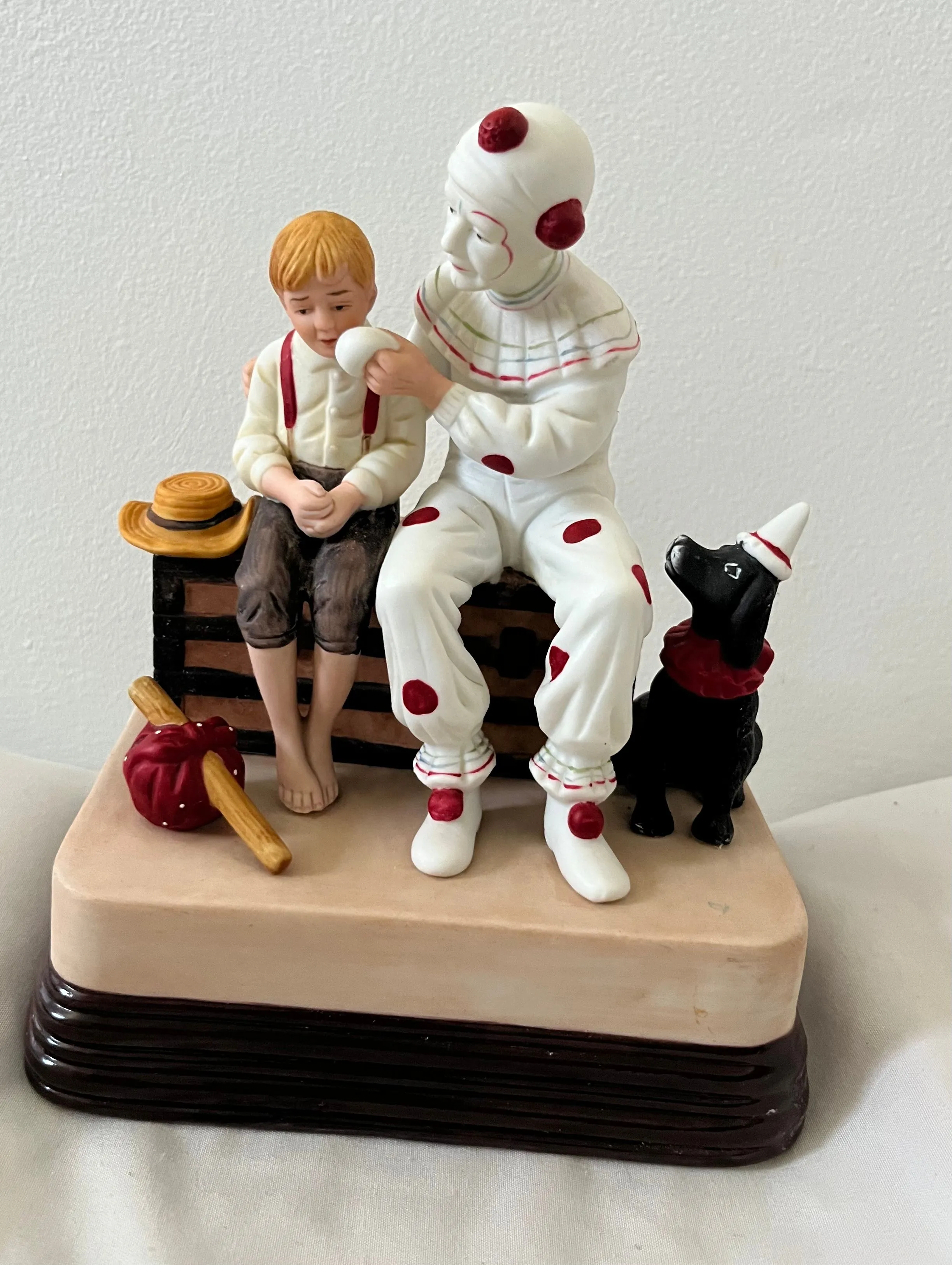 Product image for Vintage 1985 “The Runaway” Clown by Norman Rockwell Figurine Music Box - WORKS