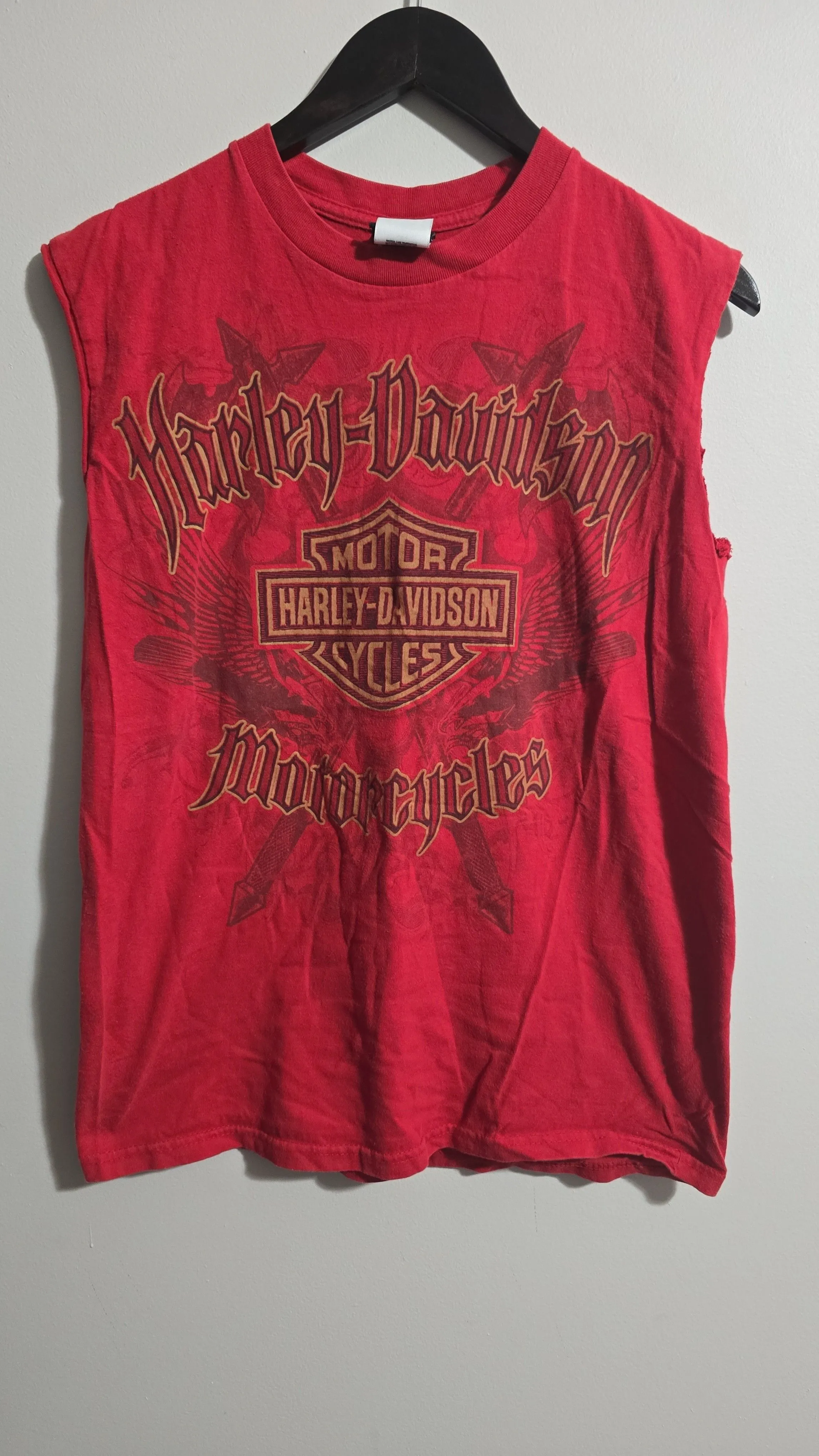 Product image for Y2K Red Cutoff HD Orlando Fla. Chopper Style