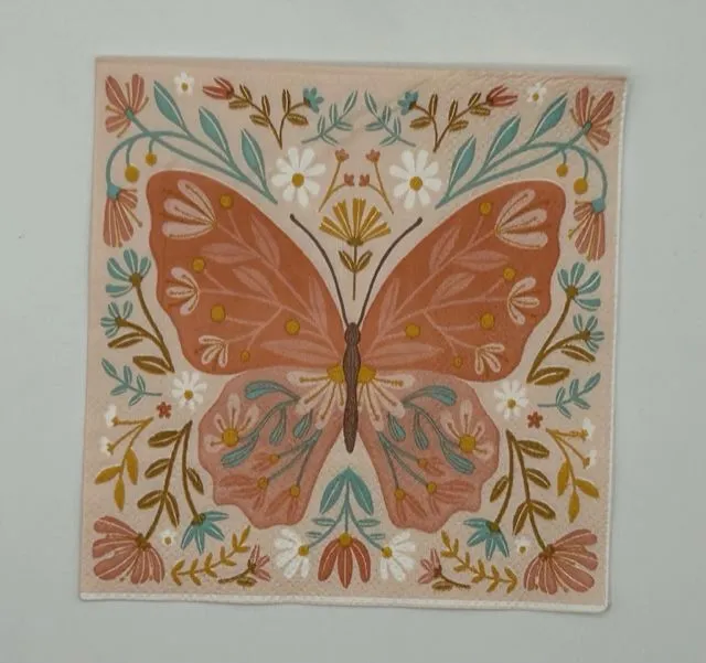 Product image for Amazing Butterfly & Flower Napkins set of 4 