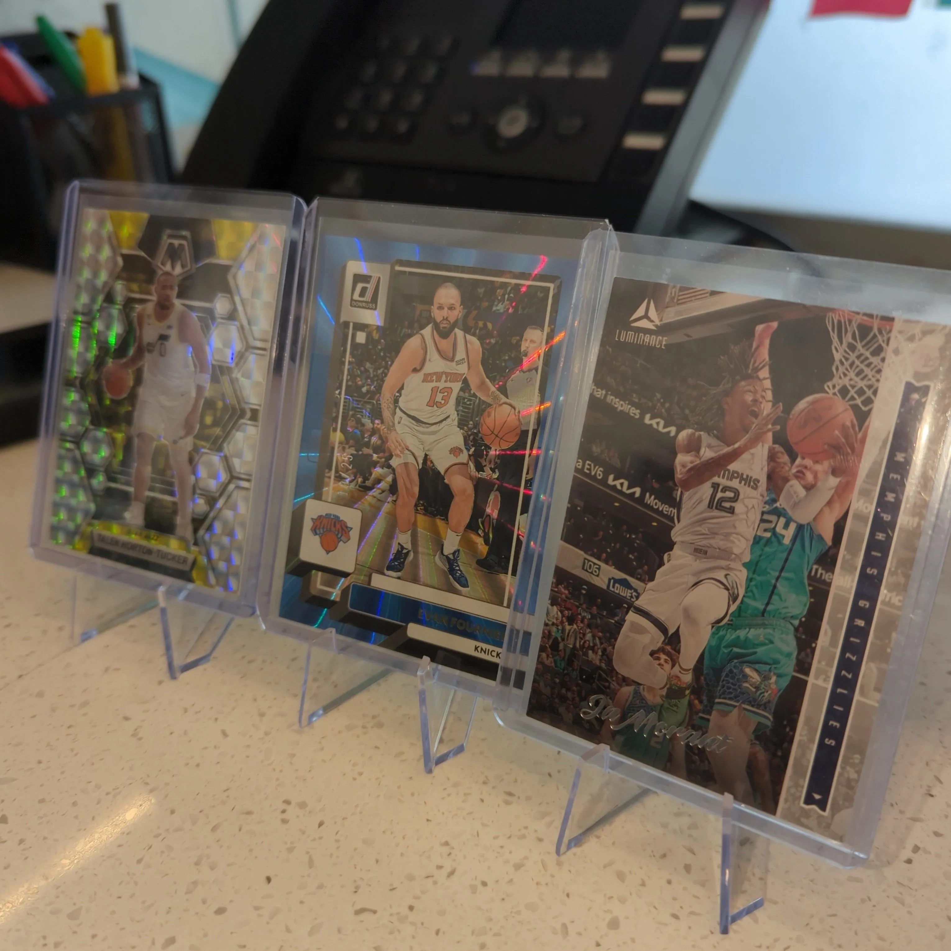 Product image for 3 Card Lot Evan Fournier, Ja Morant, and Taken Horton Tucker