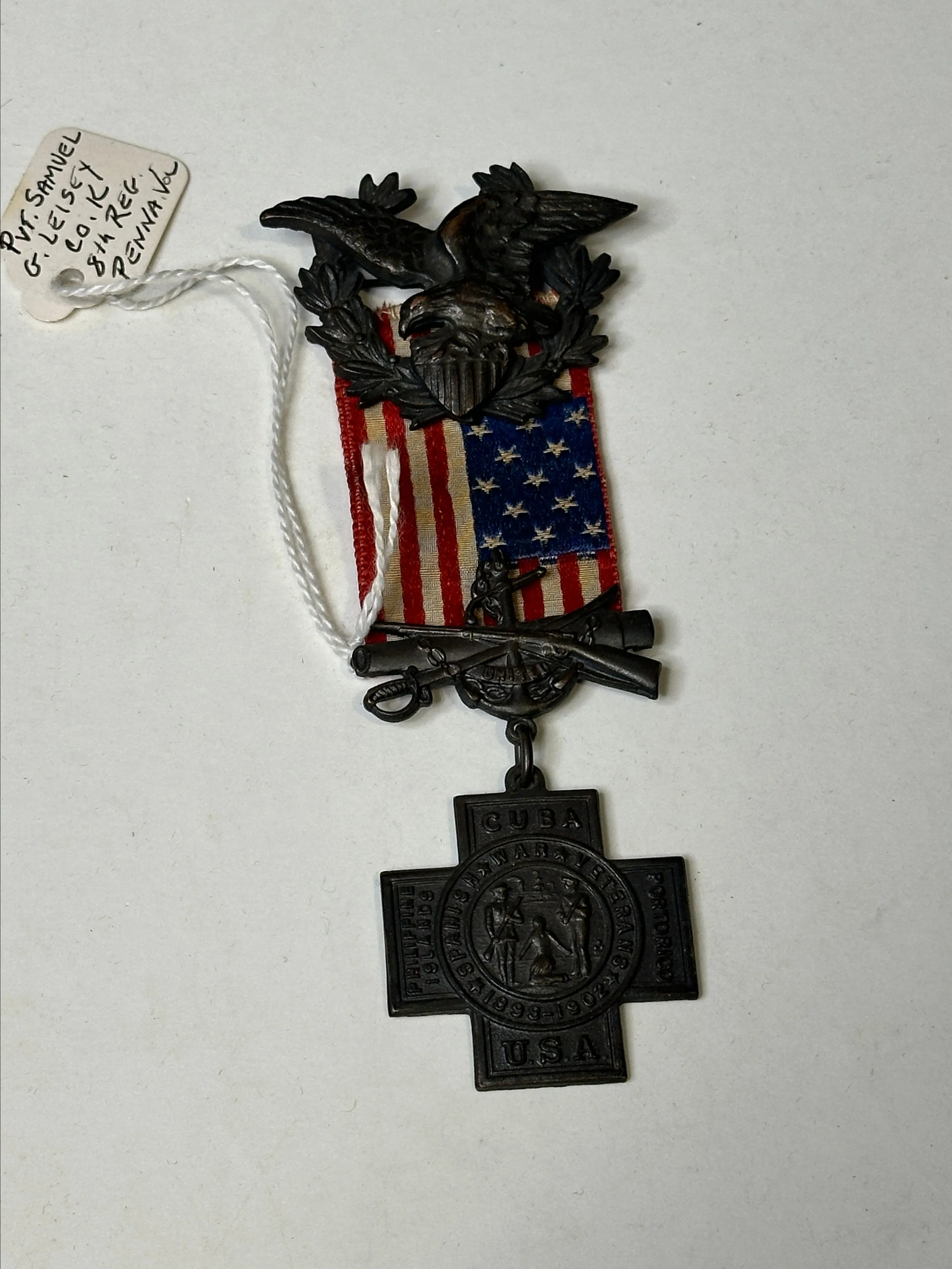 Product image for 1898-1902 Spanish American Veterans Medal Cuba Philippines Campaign
