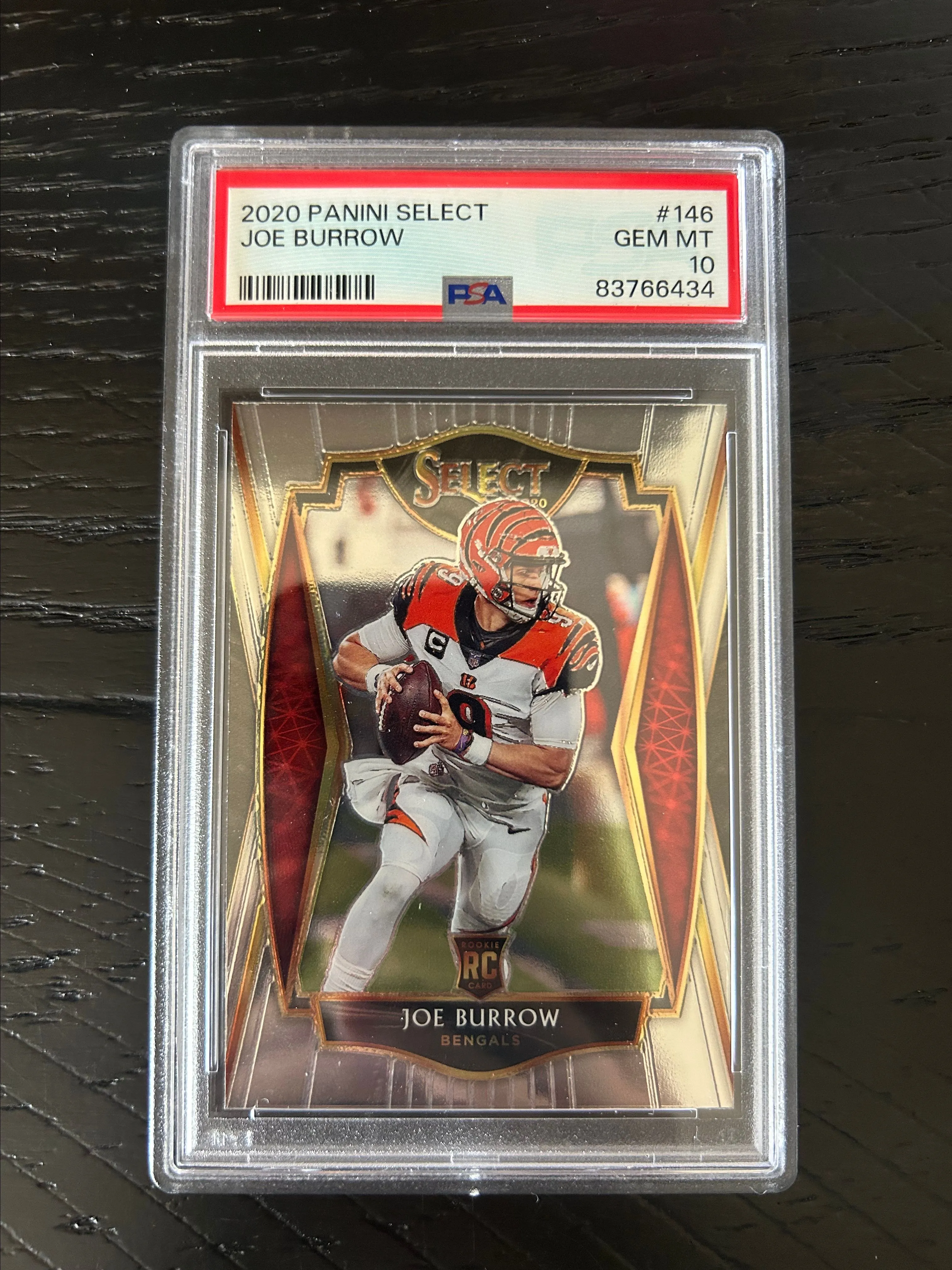 Product image for 2020 JOE BURROW #146 PSA GRADED GEM MINT MT 10 PANINI SELECT PREMIER LEVEL ROOKIE RC BENGALS