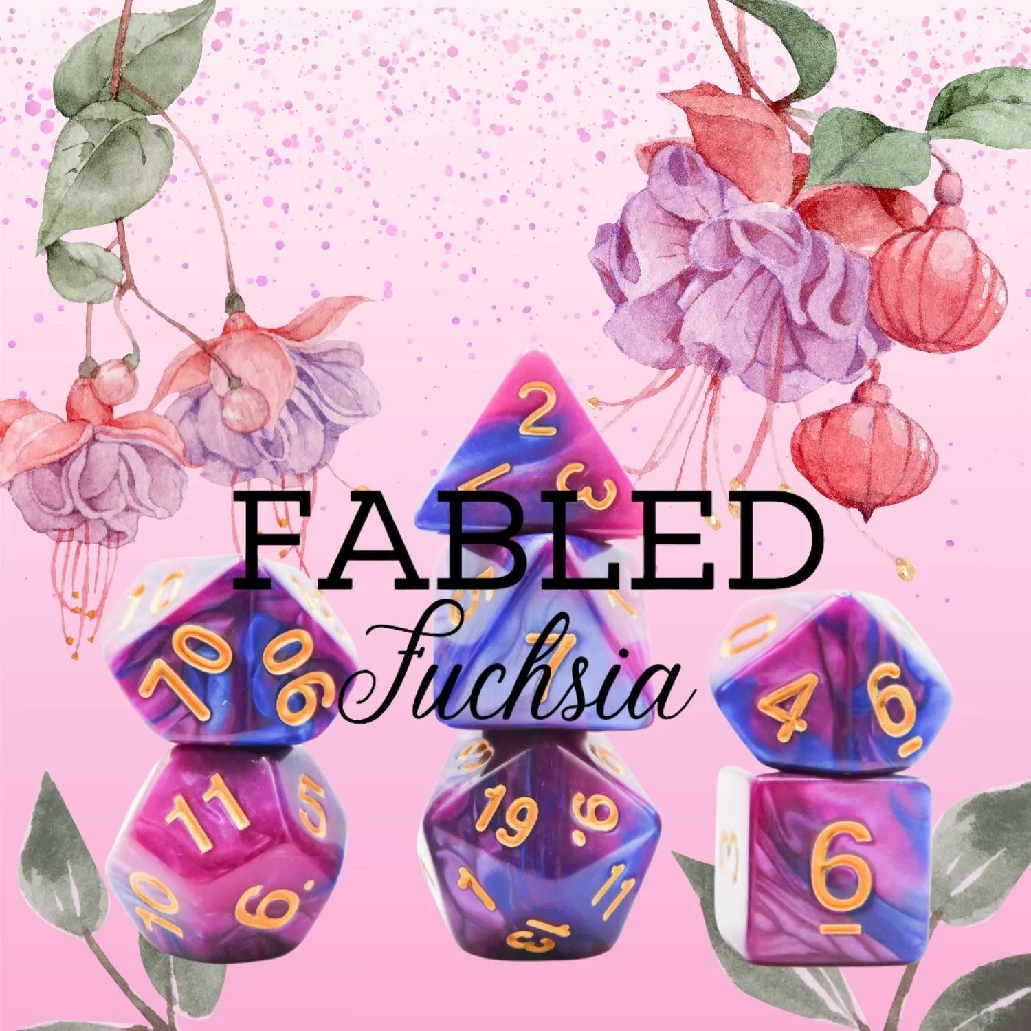 Product image for [FABLED FUCHSIA] 7pc Acrylic Dice Set [ACR103]