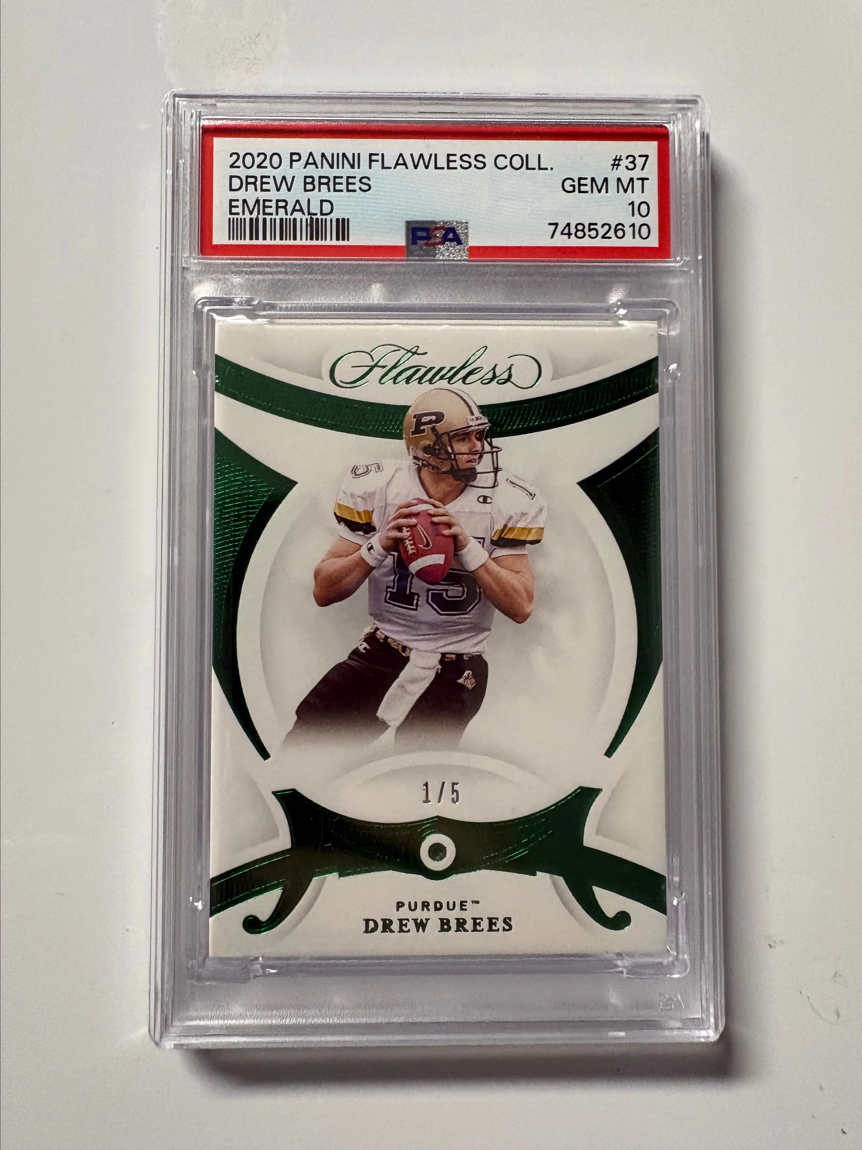 Product image for 2020 Panini Flawless Collegiate #37 Drew Brees -PSA 10