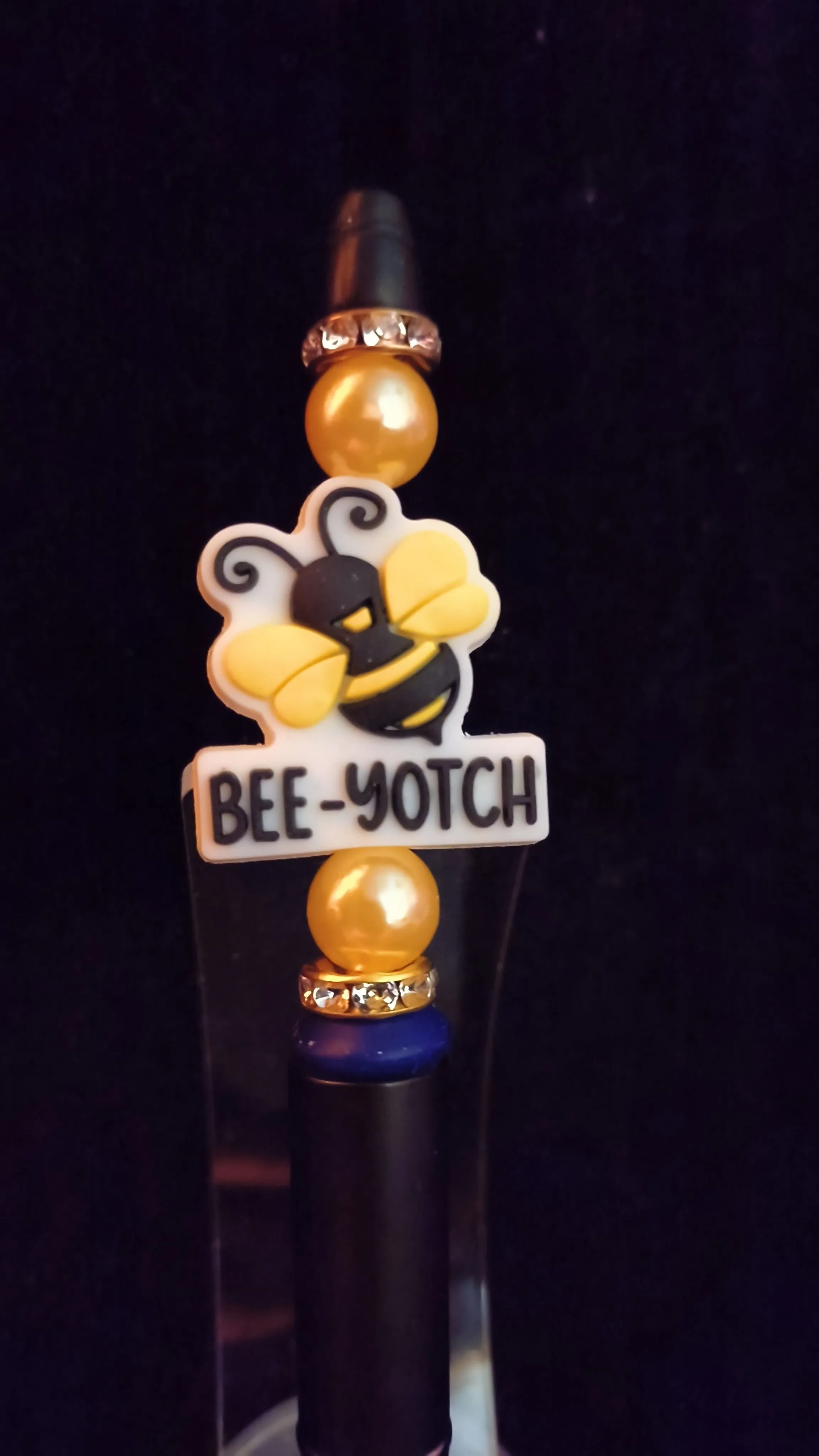 Product image for Beadable Pens - Black Satin Bling Bee-yotch #441