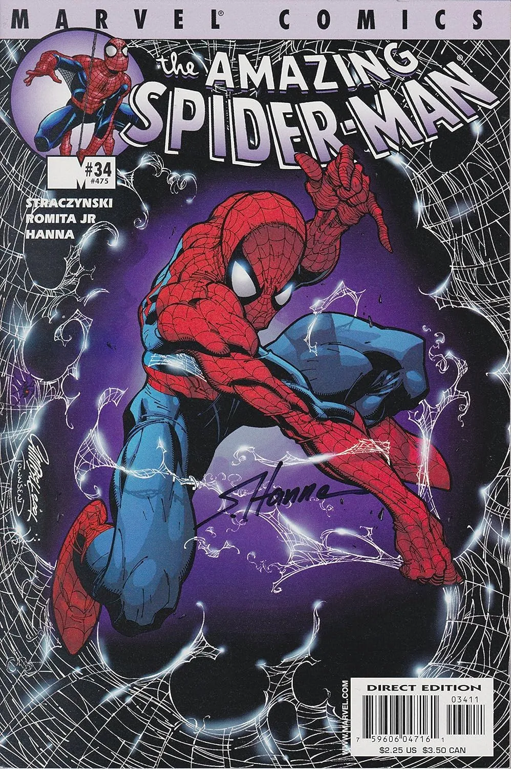 Product image for Autographed Amazing Spider-Man #34 Signed by Scott Hanna VF/NM