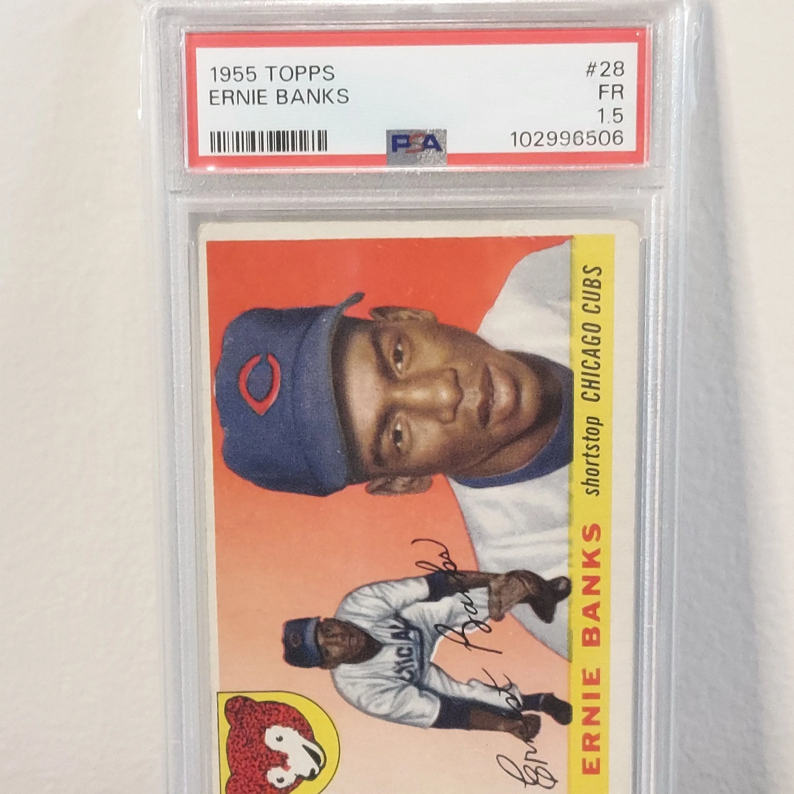 Product image for 1955 Topps #28 Ernie Banks PSA