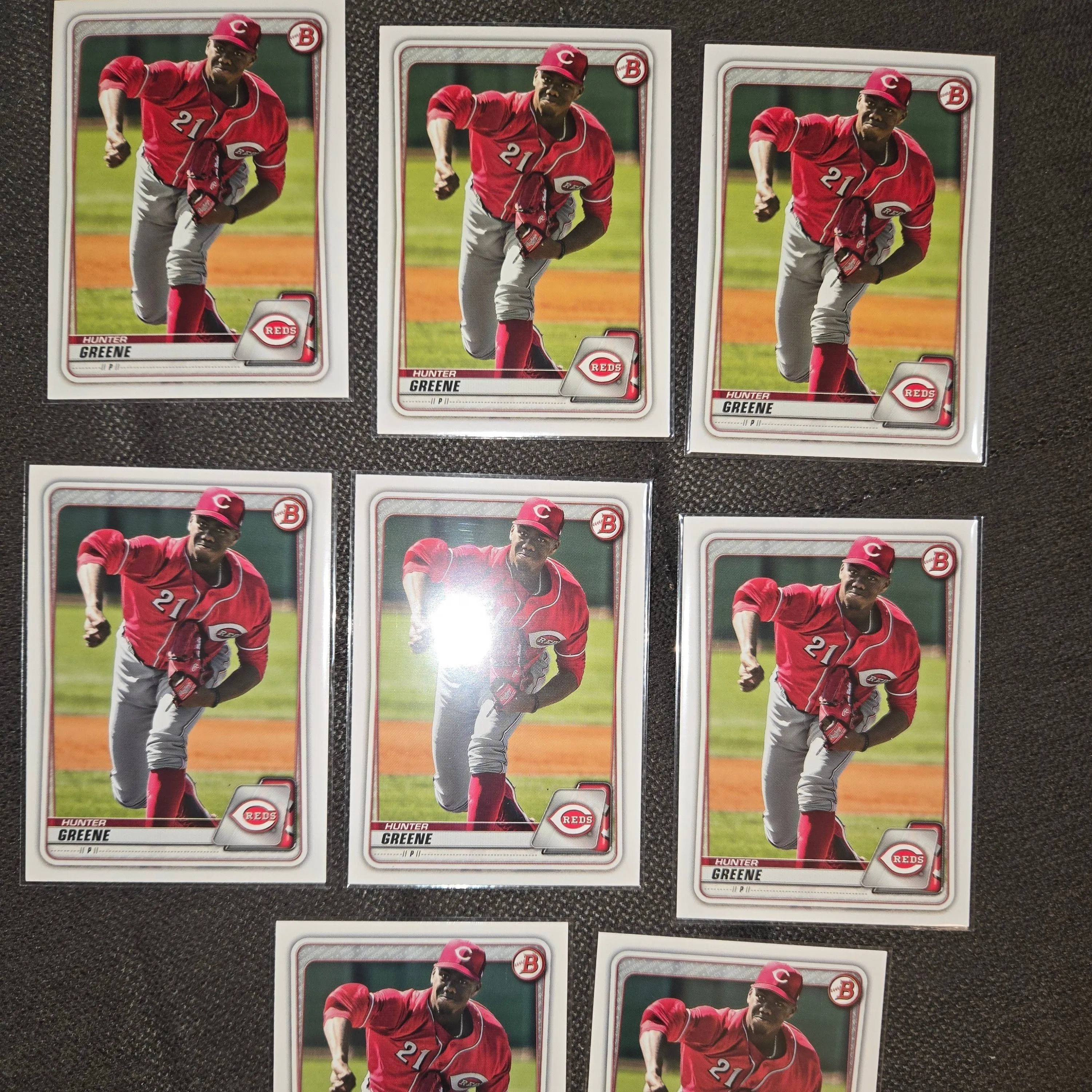 Product image for Lot 8 2020 Bowman Prospects #BP-47 Hunter Greene Cincinnati Reds Star Pitcher!
