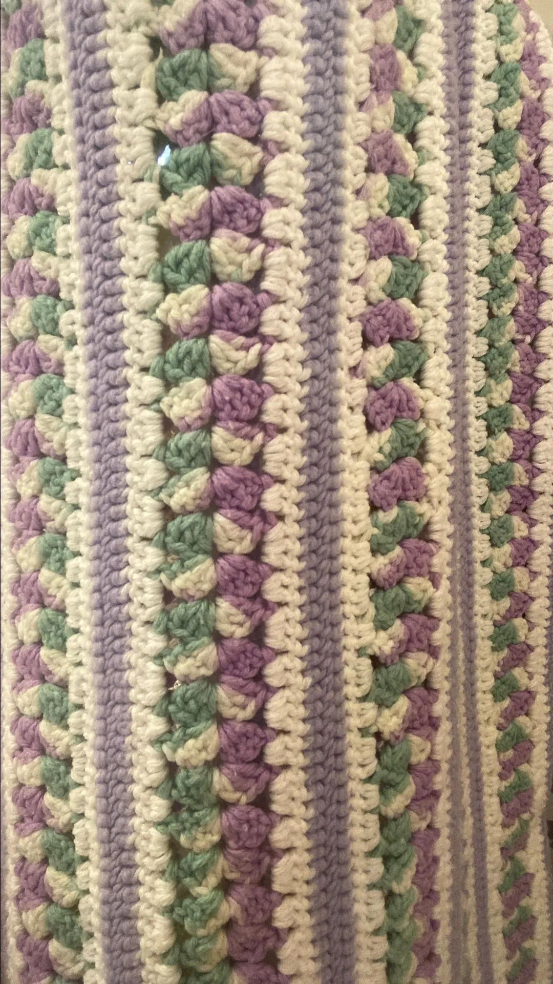 Product image for Beautiful purple and green crocheted baby blanket