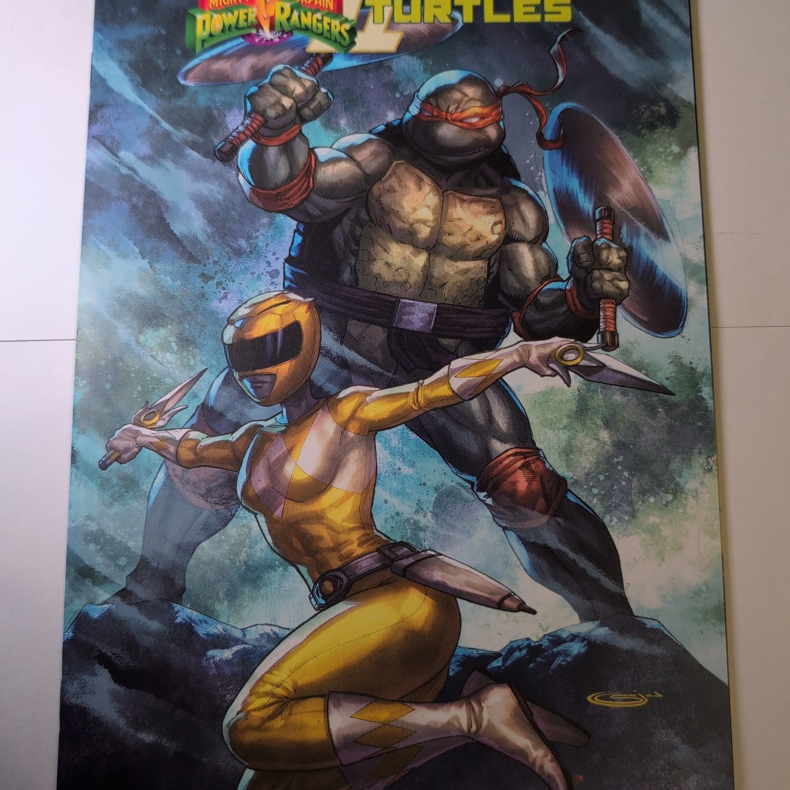 Product image for Mighty Morphin Power Rangers TMNT II signed Issues 1-5 Set