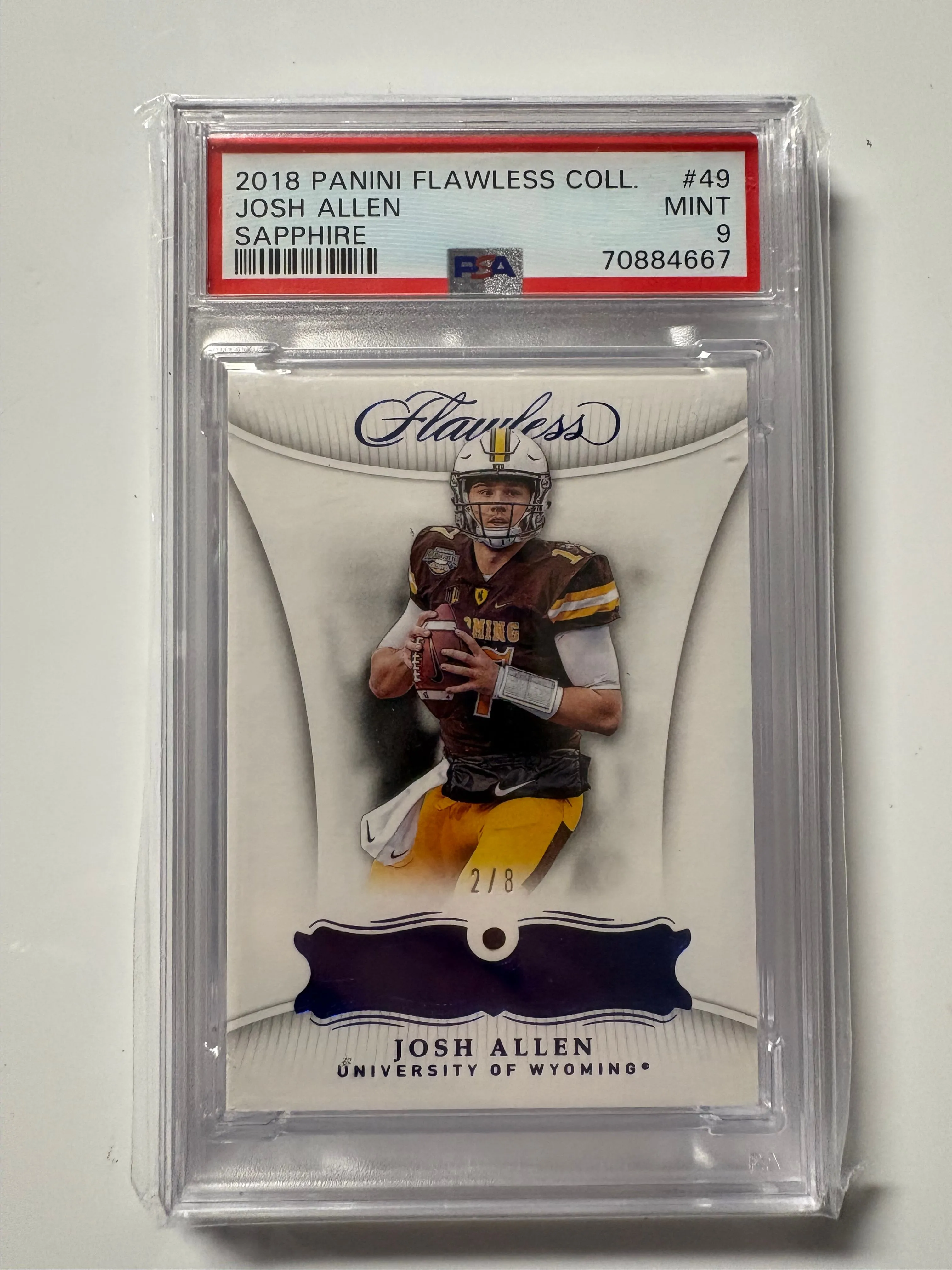 Product image for 2020 Panini Flawless Collegiate #49 Josh Allen -RC- PSA 9