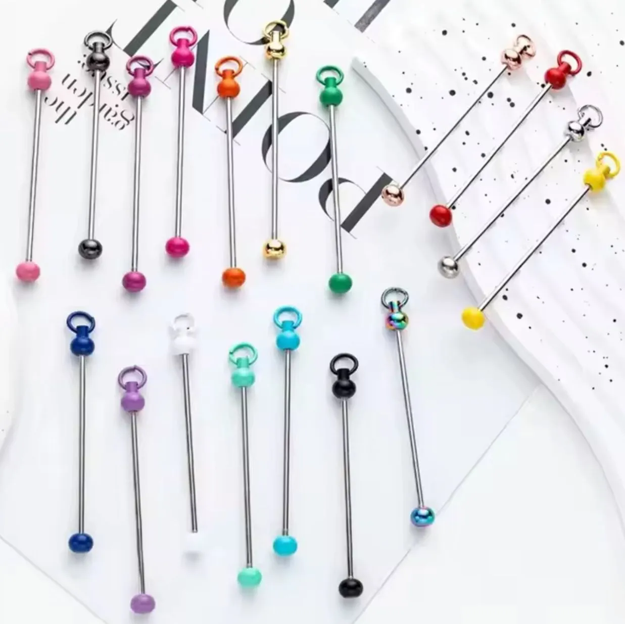 Product image for CRAFTS: 85mm Beadable Bars, Beadable Blanks, Charm Bars, Keychains Bars - 10pcs Assorted