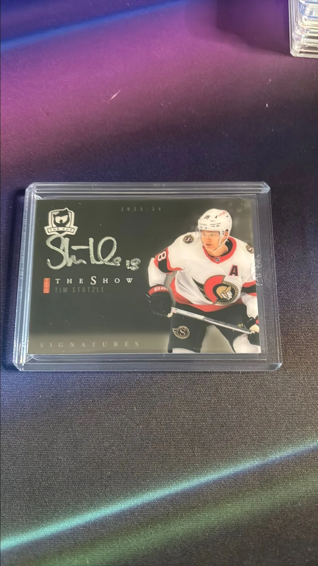 Product image for 2023-24 The Cup Hockey Tim Stutzle The Show Black Auto SSP