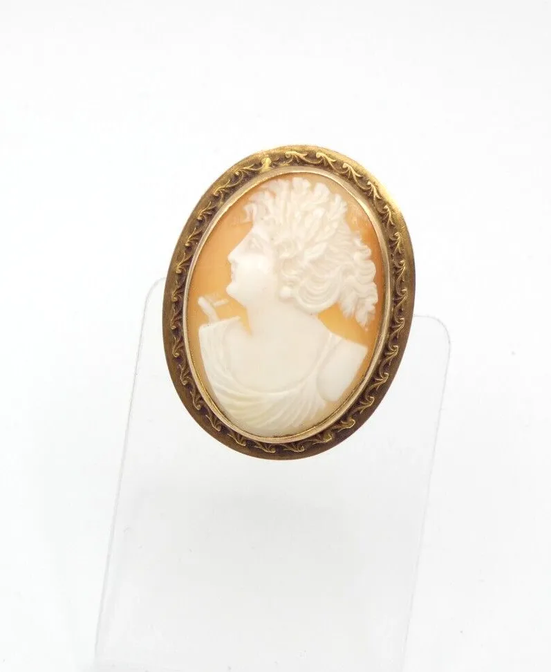 Product image for AU118	14k yellow Gold Cameo brooch