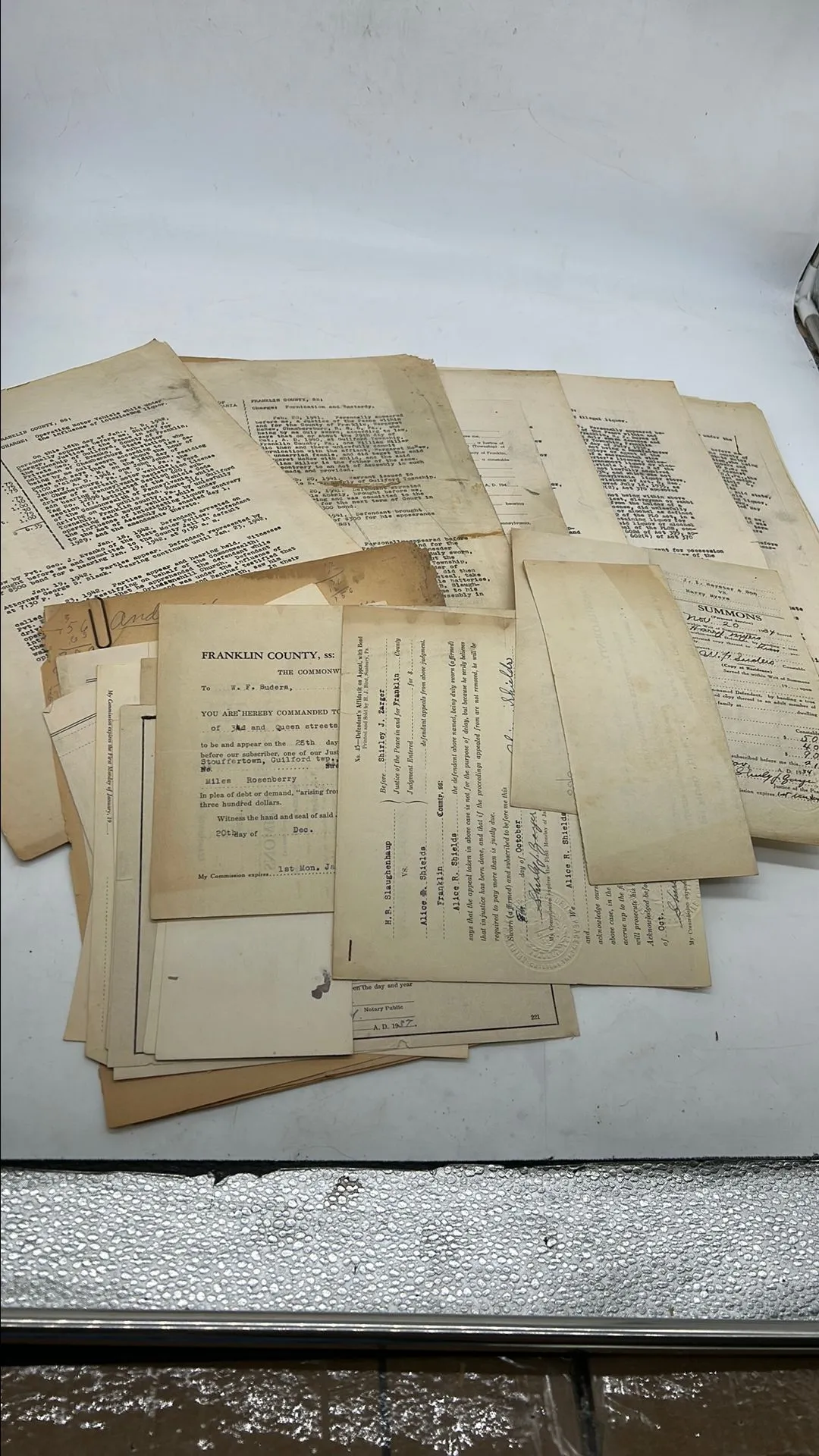 Product image for 61) Court Documents 1940s Summons 1935 Multiple Offenses PA