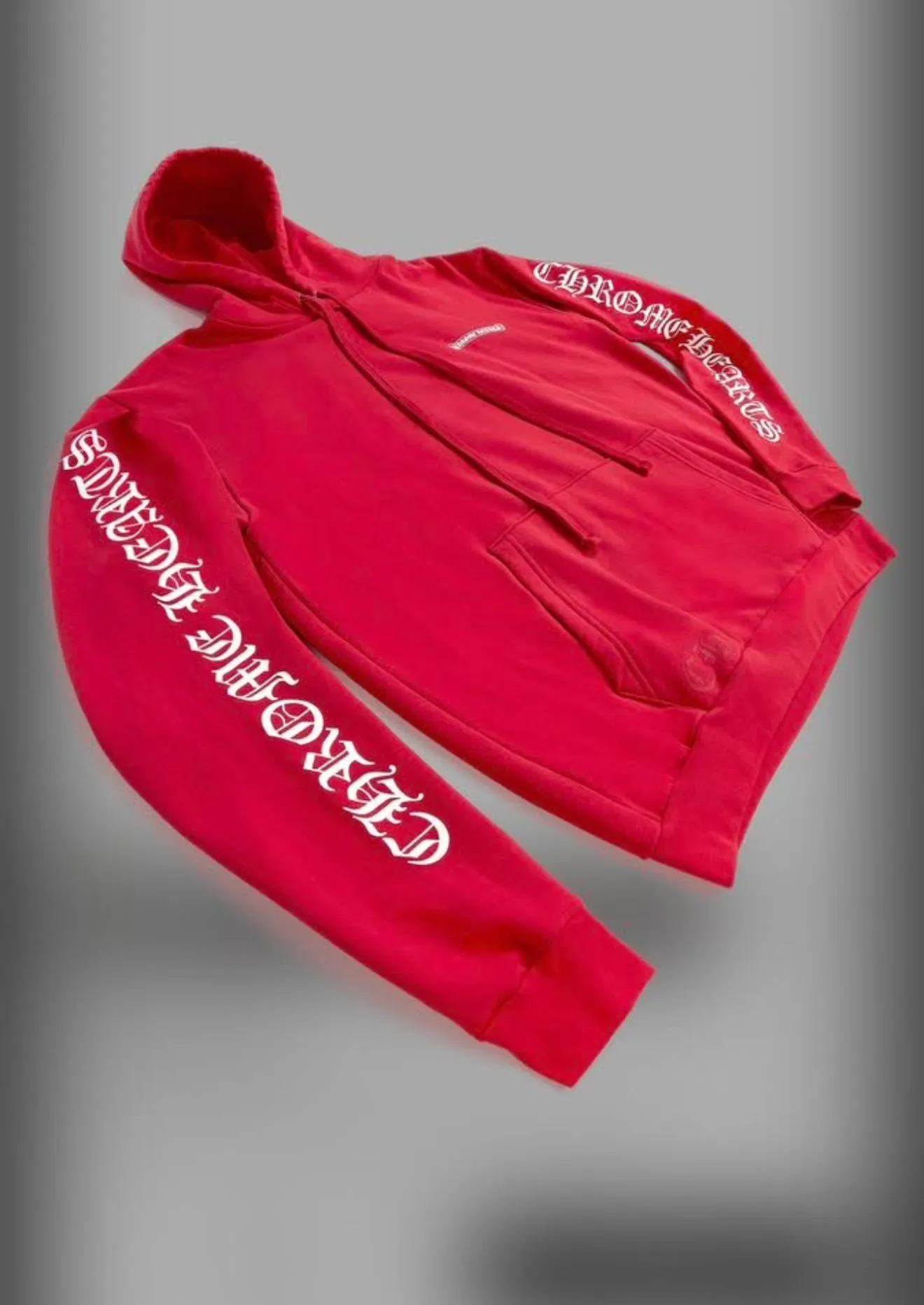 Product image for Chrome Hearts red scroll hoodie