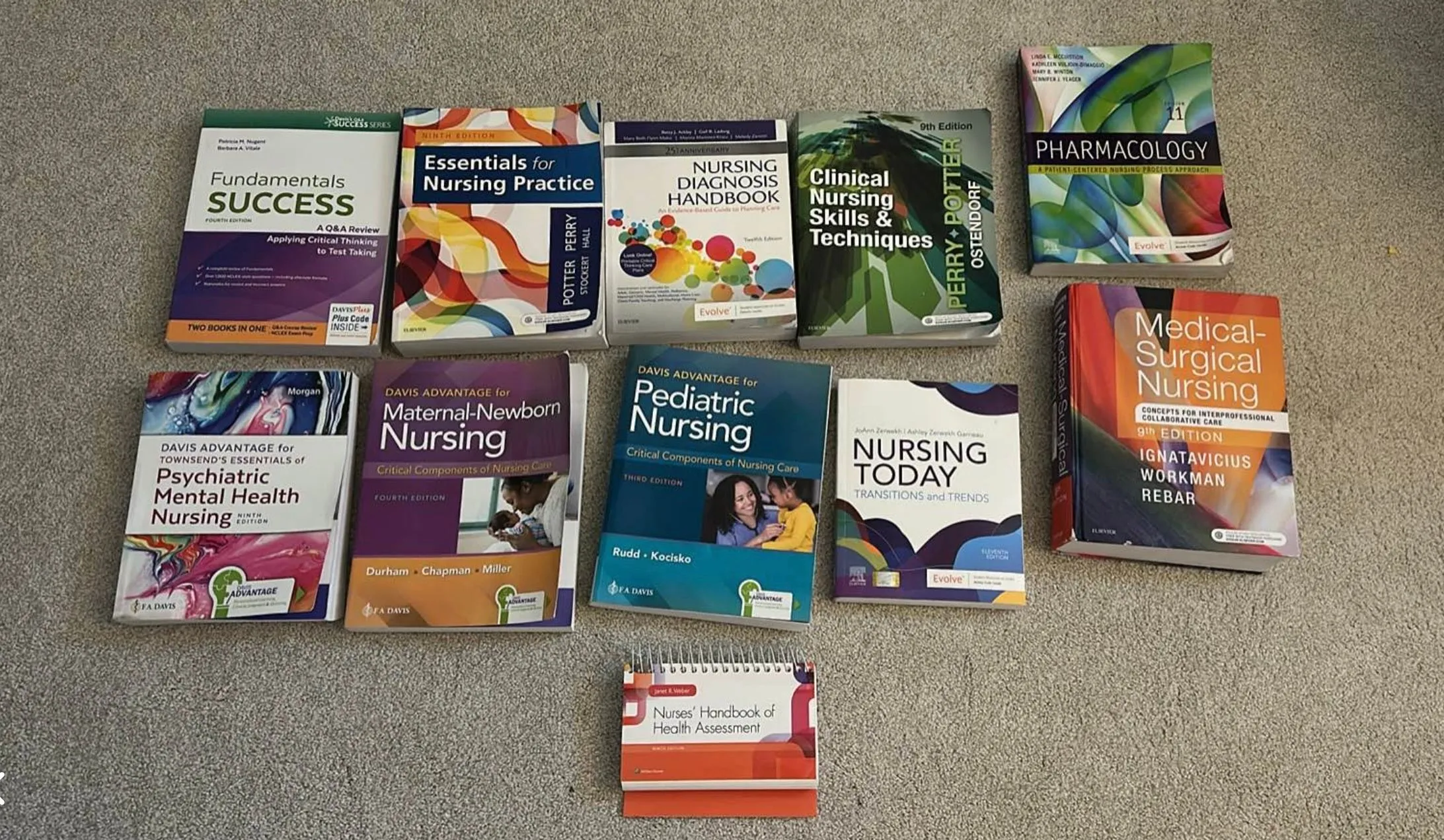 Product image for Nursing School Book Bundle From 2023-2025 Nursing Classes - 11 Books - See Pic