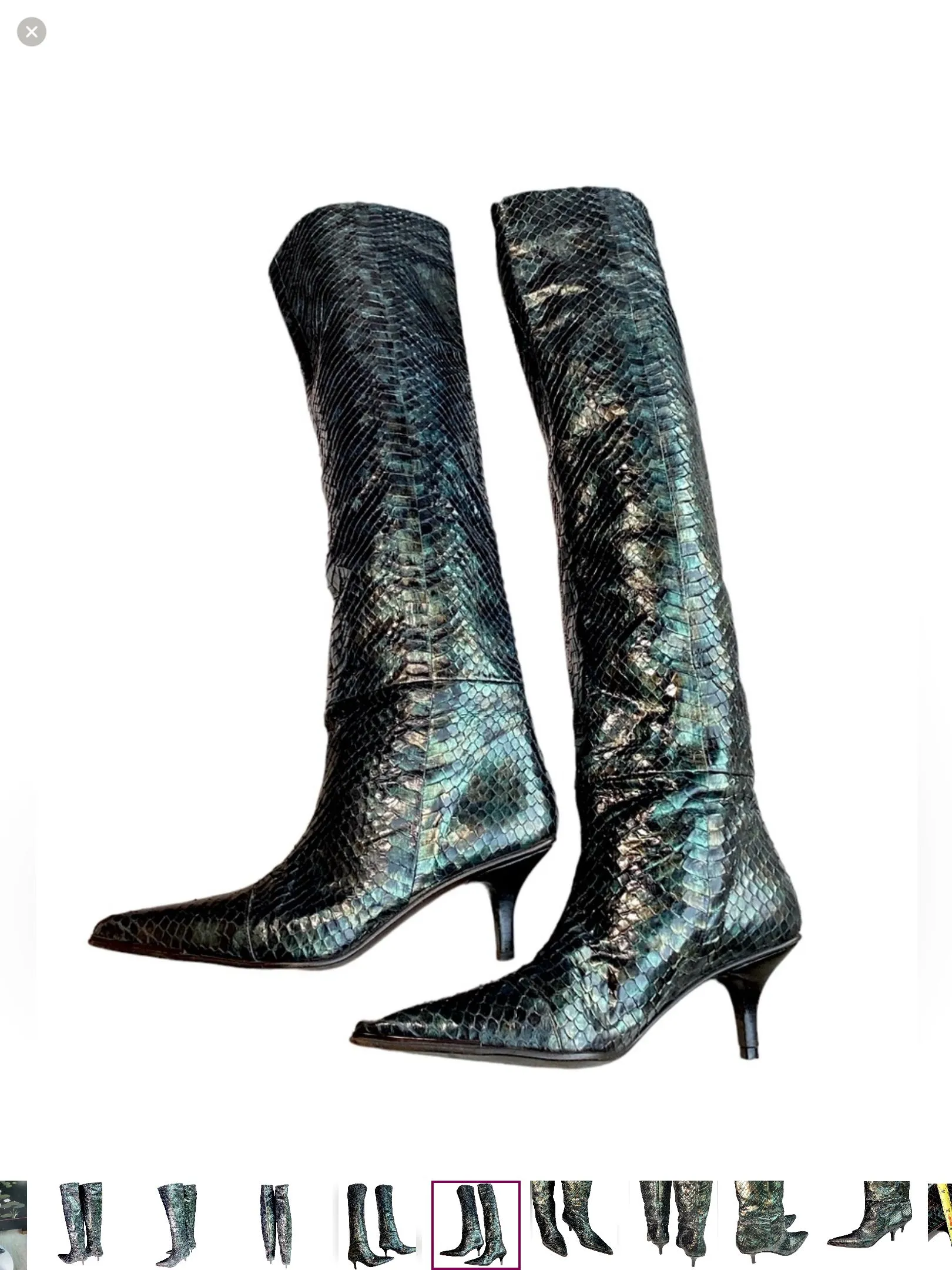 Product image for GUCCI Green Python Over the Knee Boots
