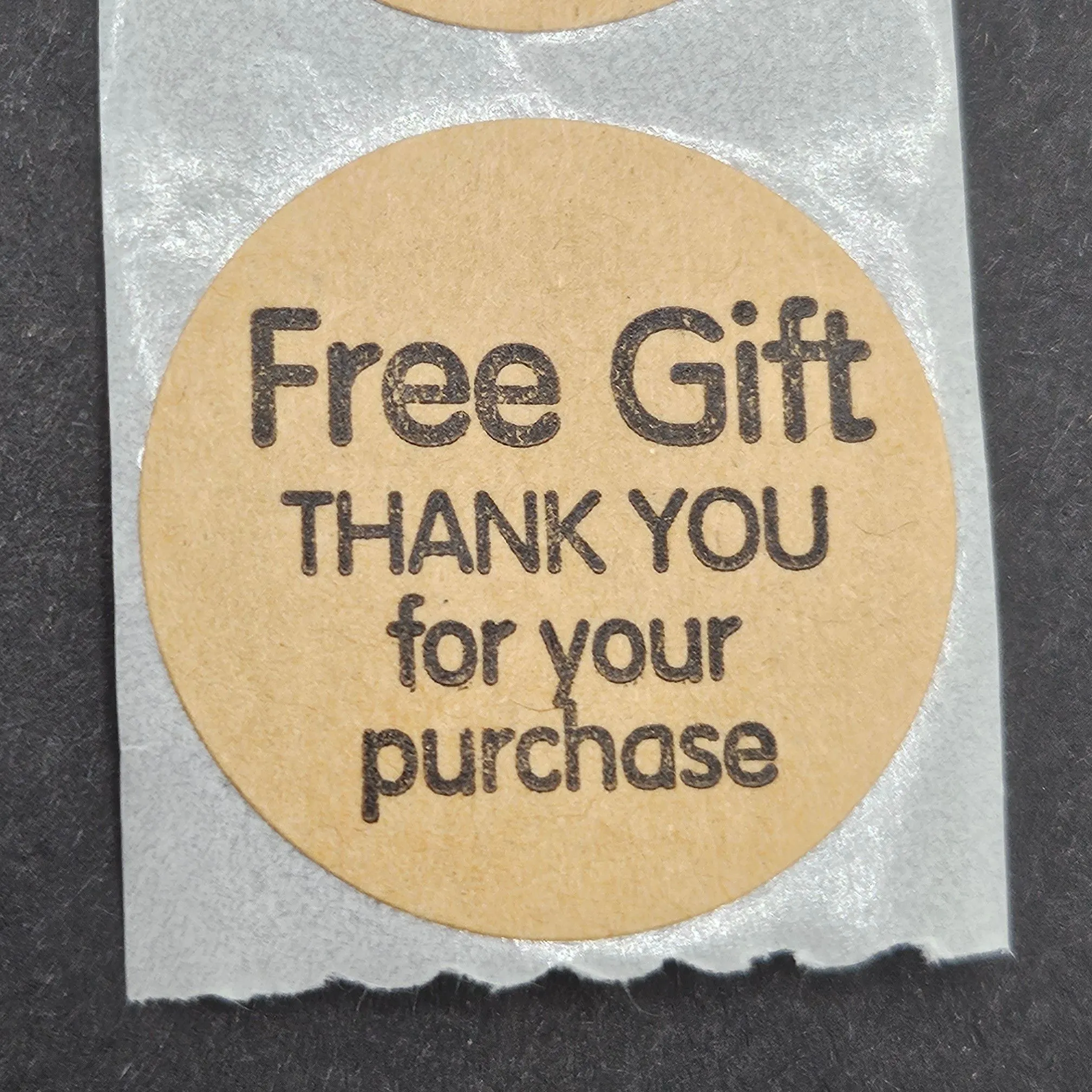 Product image for "Free Gift Thank You For Your Purchase" set of 10 stickers - 1" × 1" (roughly) - small round