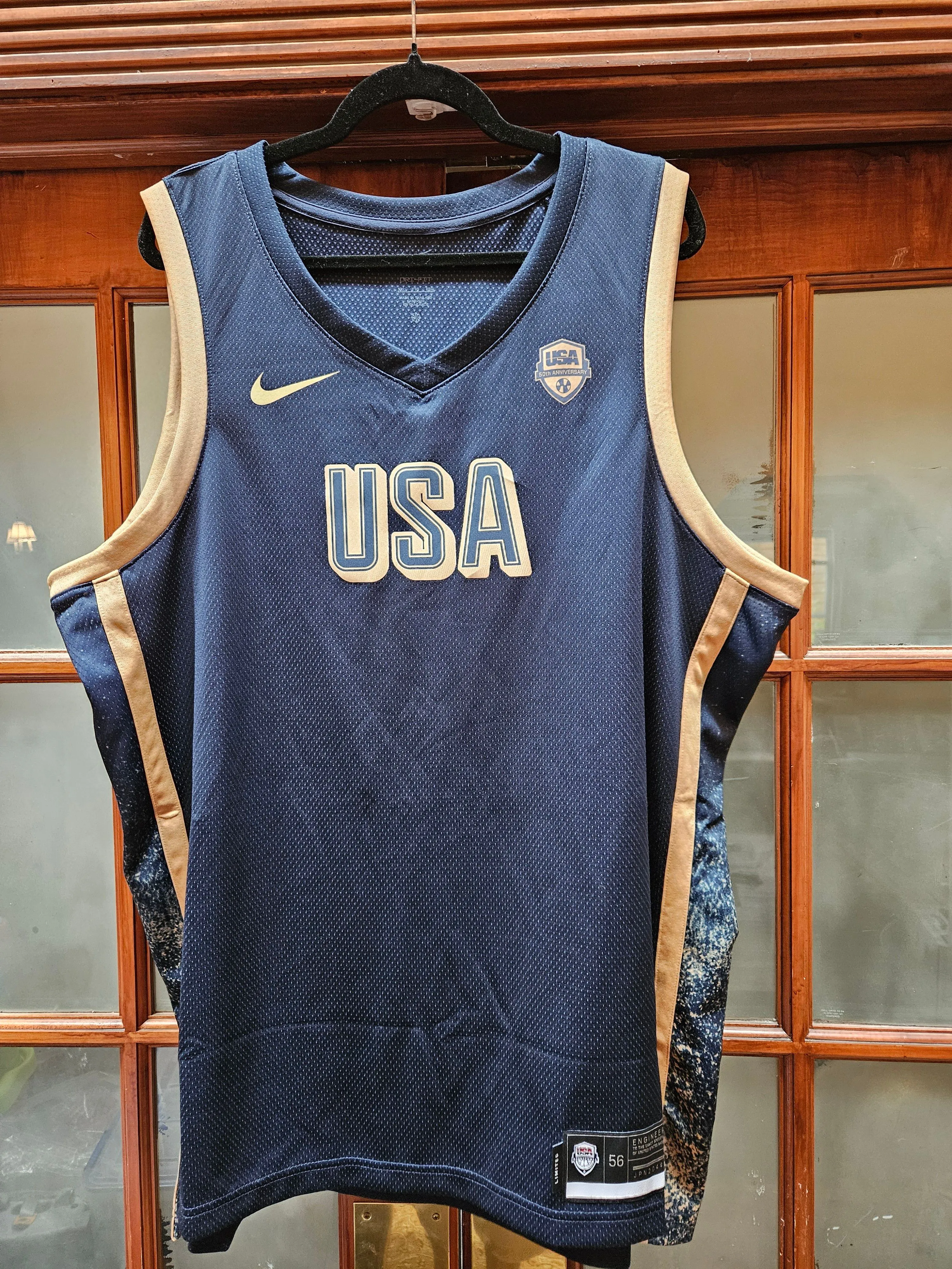 Product image for Nike Team USA 50th Anniversary 2024 Olympics Navy Gold Limited Edition Jersey