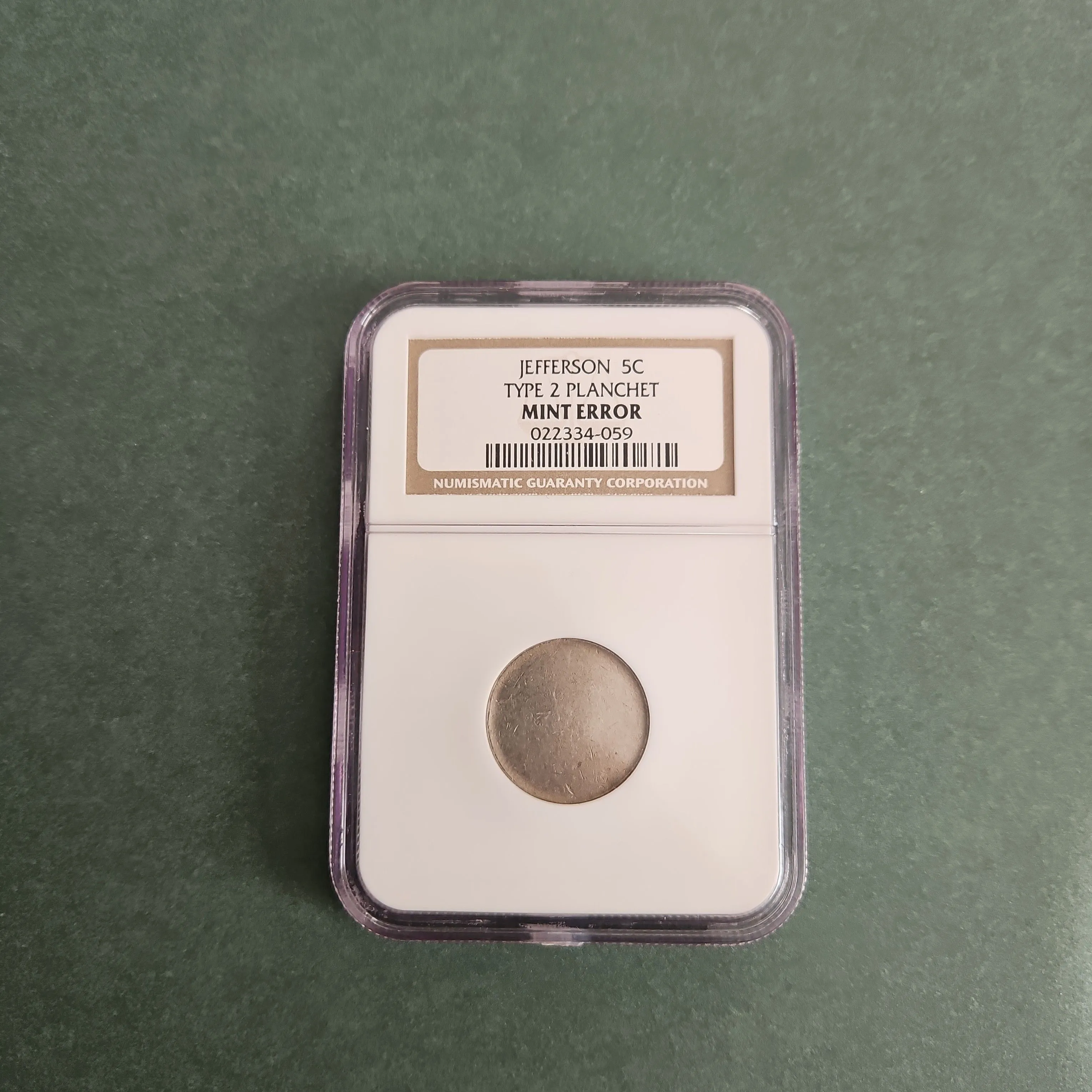 Product image for Jefferson 5c TYPE 2 PLANCHET
