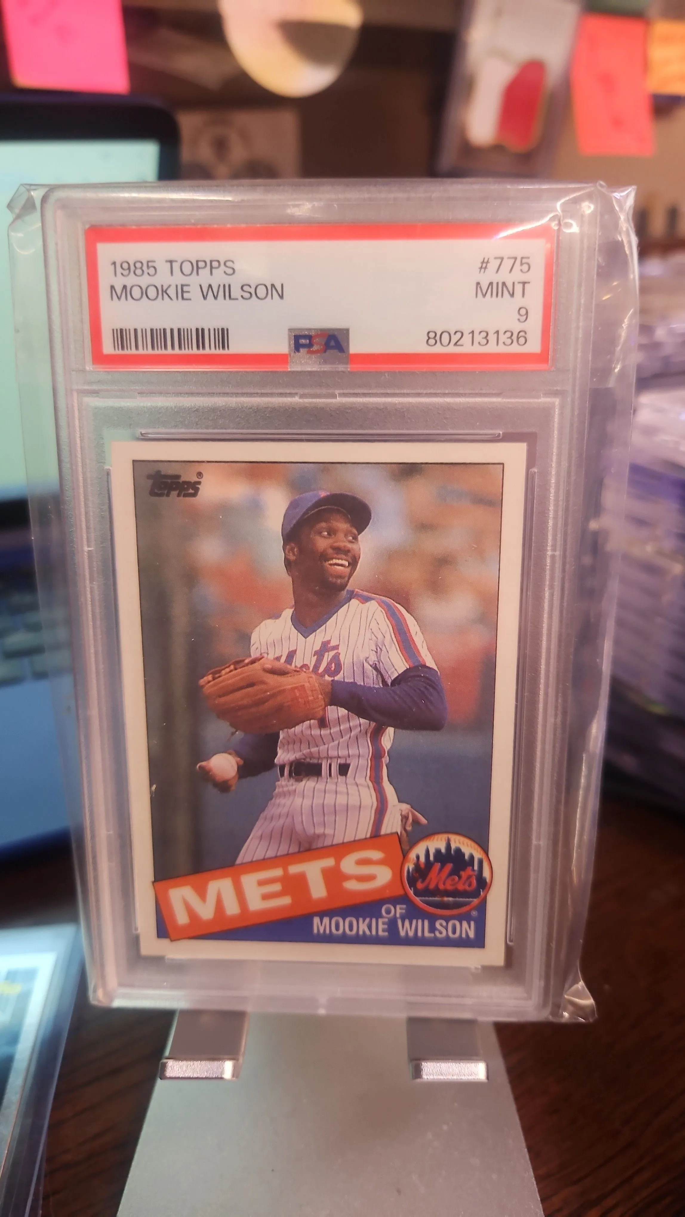 Product image for Moomie Wilson PSA 9 Slab....1985 Topps.....PSA 9.....Mets