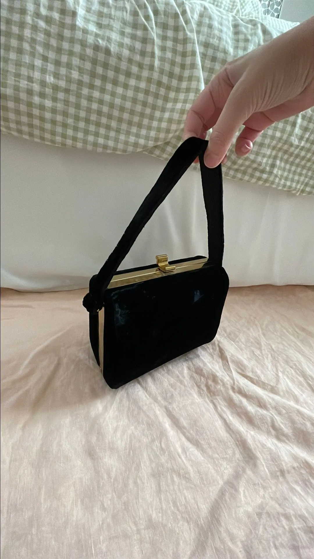 Product image for Vintage box purse black/gold tone