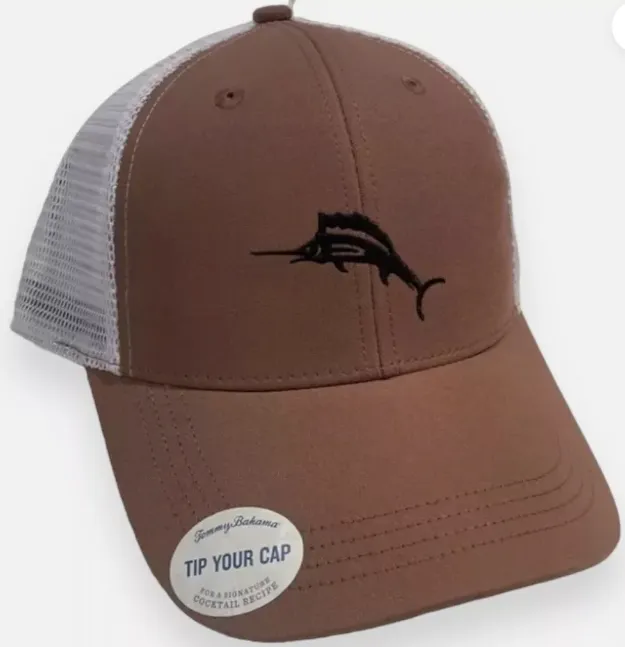 Product image for NEW Tommy Bahama Trucker Hat Mesh Snapback Adjustable Brown/White (53.5)