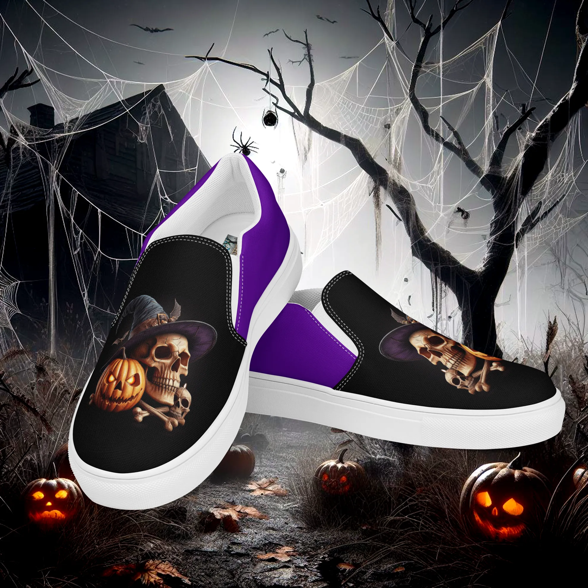 Product image for Eroh Designs™ "Necromancer" (Spectre) Men’s Slip-on Canvas Shoes