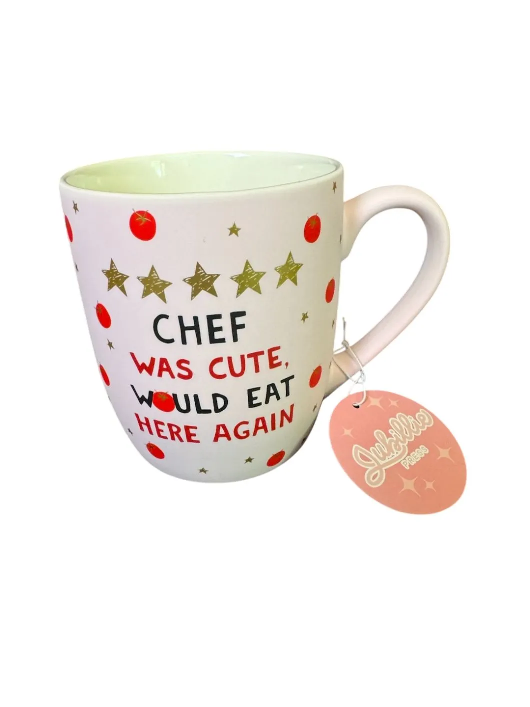 Product image for NEW Mug: (light pink) Chef Was Cute w Gold Metallic