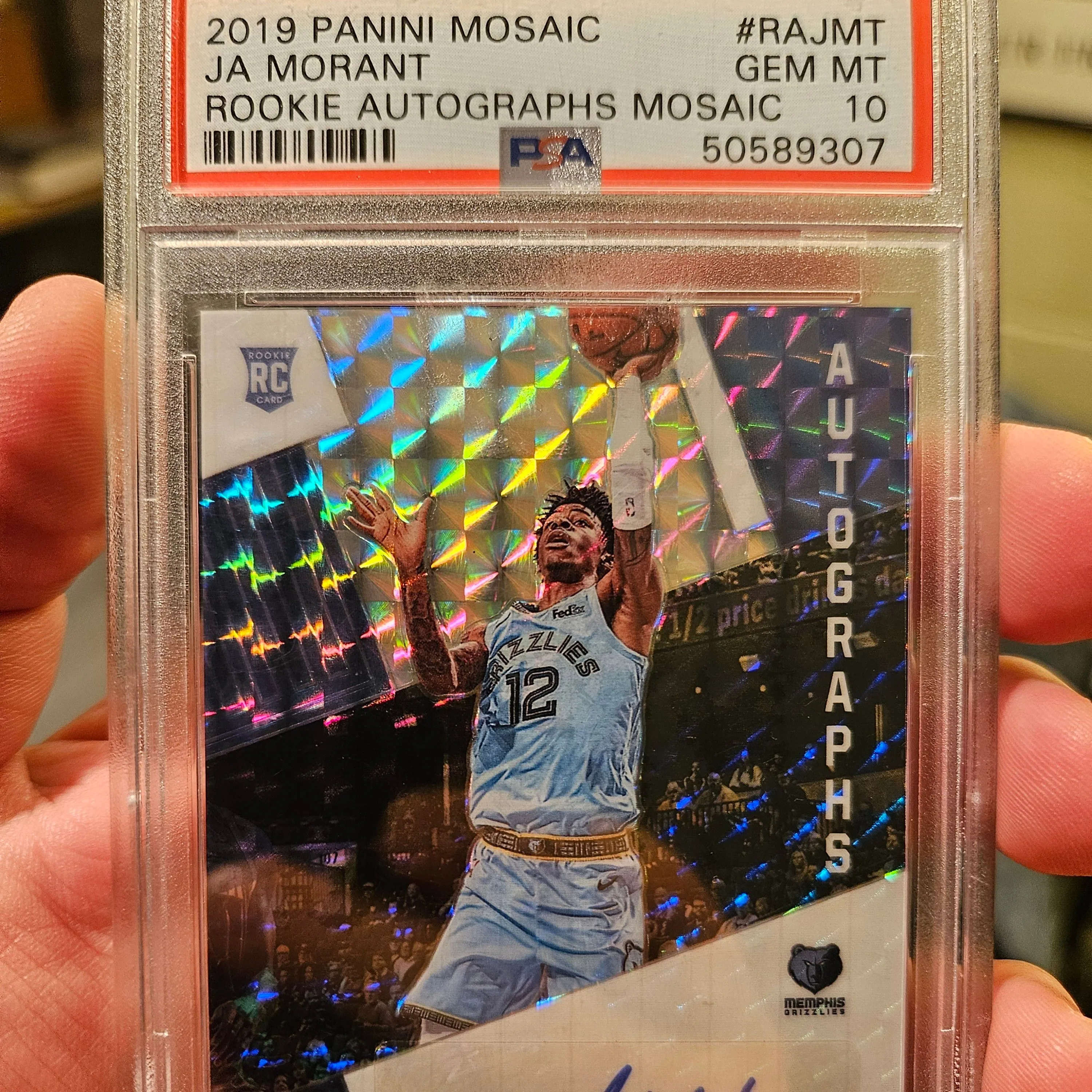 Product image for PSA 10 2019-20 Mosaic Ja Morant MOSAIC ROOKIE AUTOGRAPHS SP🔥LOW POP🔥Grizzlies RC🔥