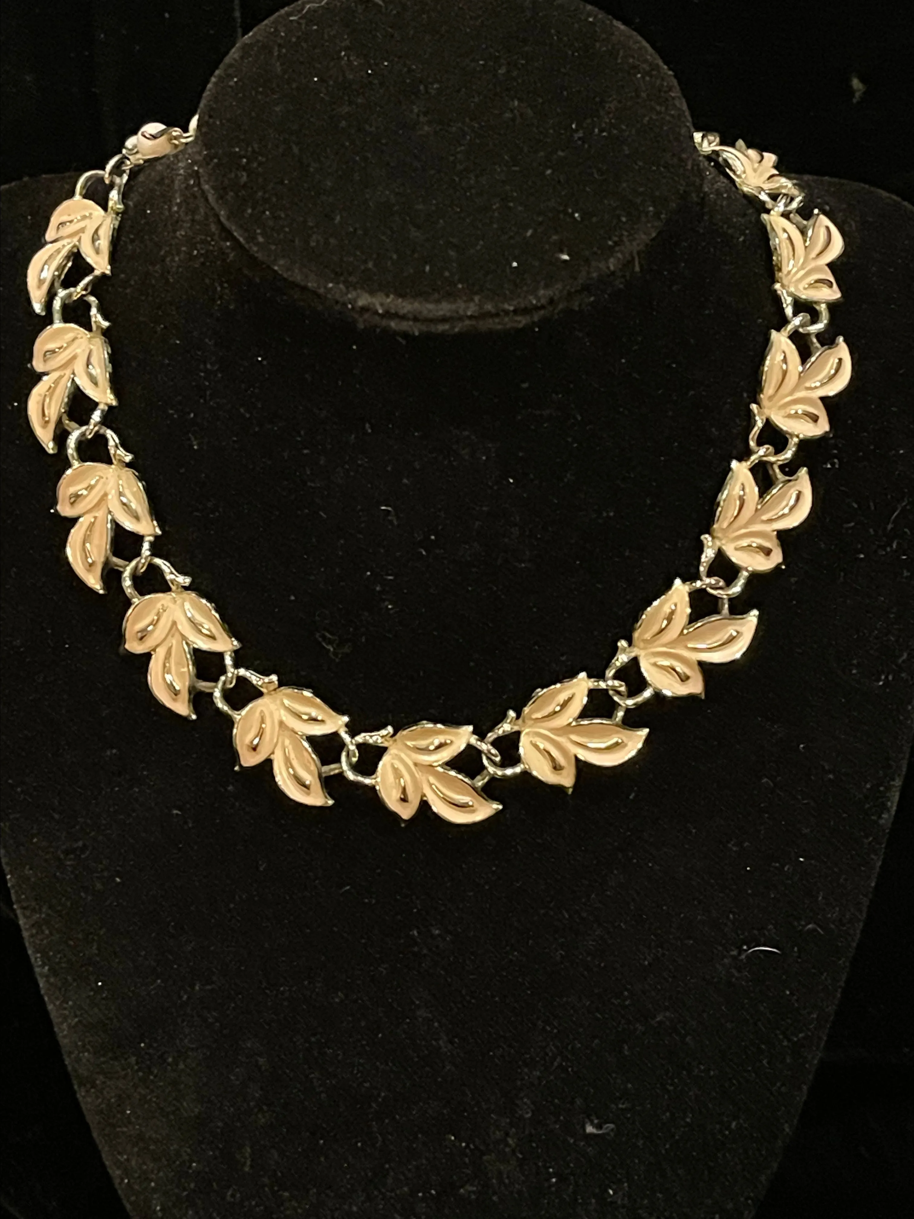 Product image for Vintage Coro Soft Pink and GoldtoneNecklace