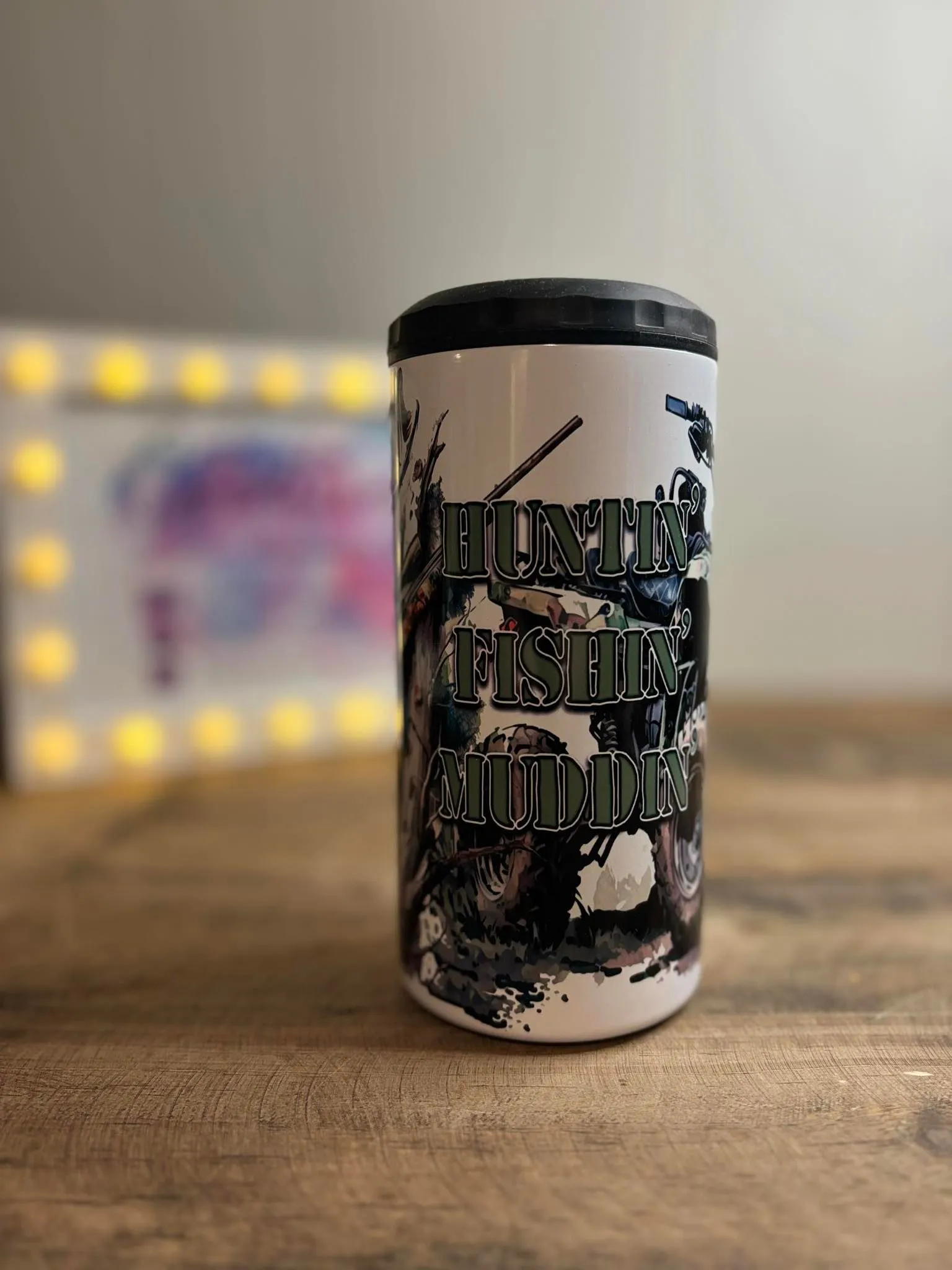 Product image for Huntin' Fishin' Muddin' 4-in-1 Tumbler/Koozie