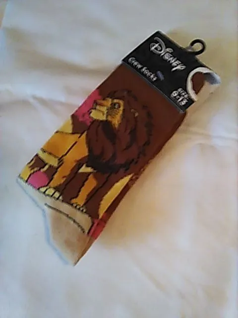 Product image for Disney Lion King Crew Socks Size 9-13 Unisex New 